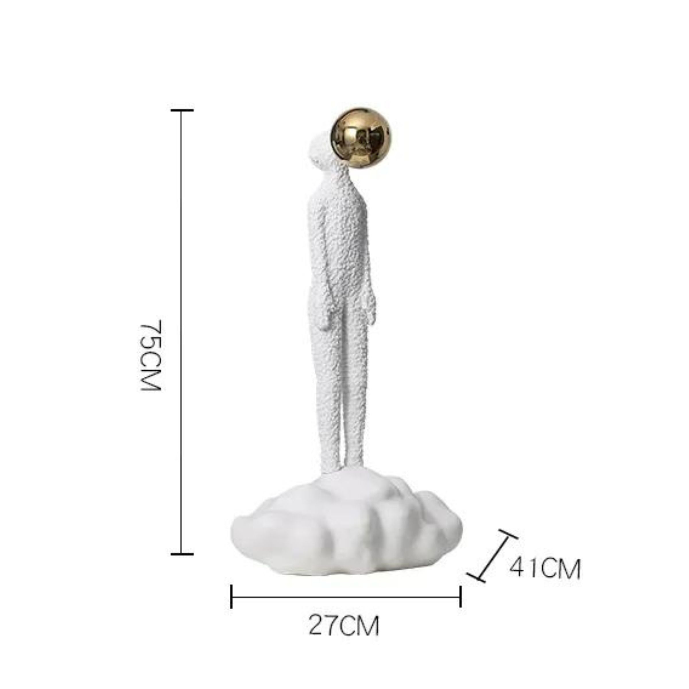 White & Gold Resin Figurative Sculpture - Large Fc-Sz2181A -  Home Decor Figurines - ebarza Furniture UAE | Shop Modern Furniture in Abu Dhabi & Dubai - مفروشات ايبازرا في الامارات | تسوق اثاث عصري وديكورات مميزة في دبي وابوظبي