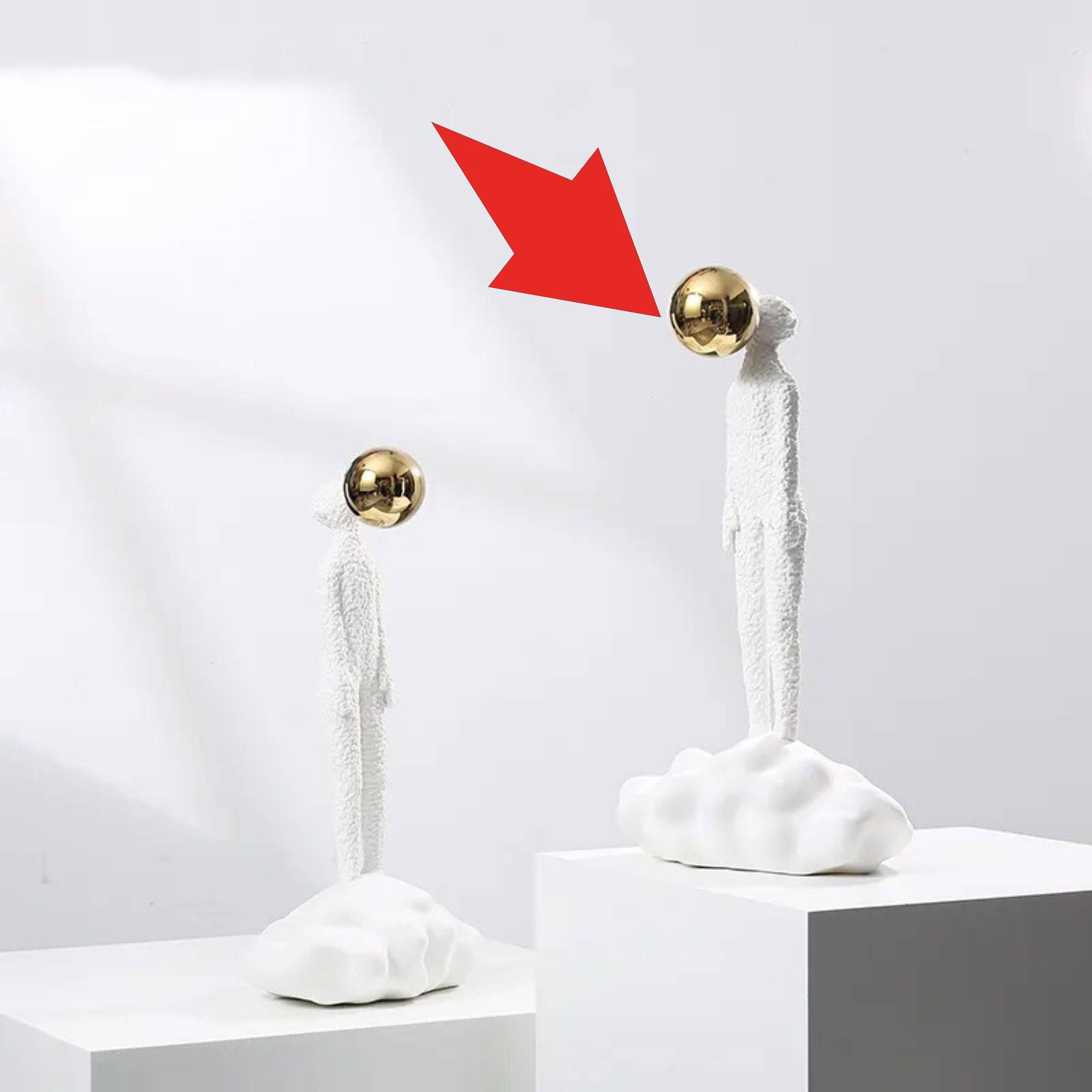 White & Gold Resin Figurative Sculpture - Large Fc-Sz2181A -  Home Decor Figurines - ebarza Furniture UAE | Shop Modern Furniture in Abu Dhabi & Dubai - مفروشات ايبازرا في الامارات | تسوق اثاث عصري وديكورات مميزة في دبي وابوظبي