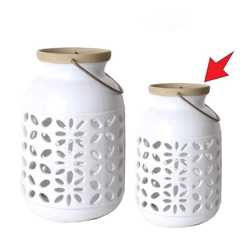 White Hurricane Lantern-B Fa-D2001B -  Candle Holders - ebarza Furniture UAE | Shop Modern Furniture in Abu Dhabi & Dubai - مفروشات ايبازرا في الامارات | تسوق اثاث عصري وديكورات مميزة في دبي وابوظبي