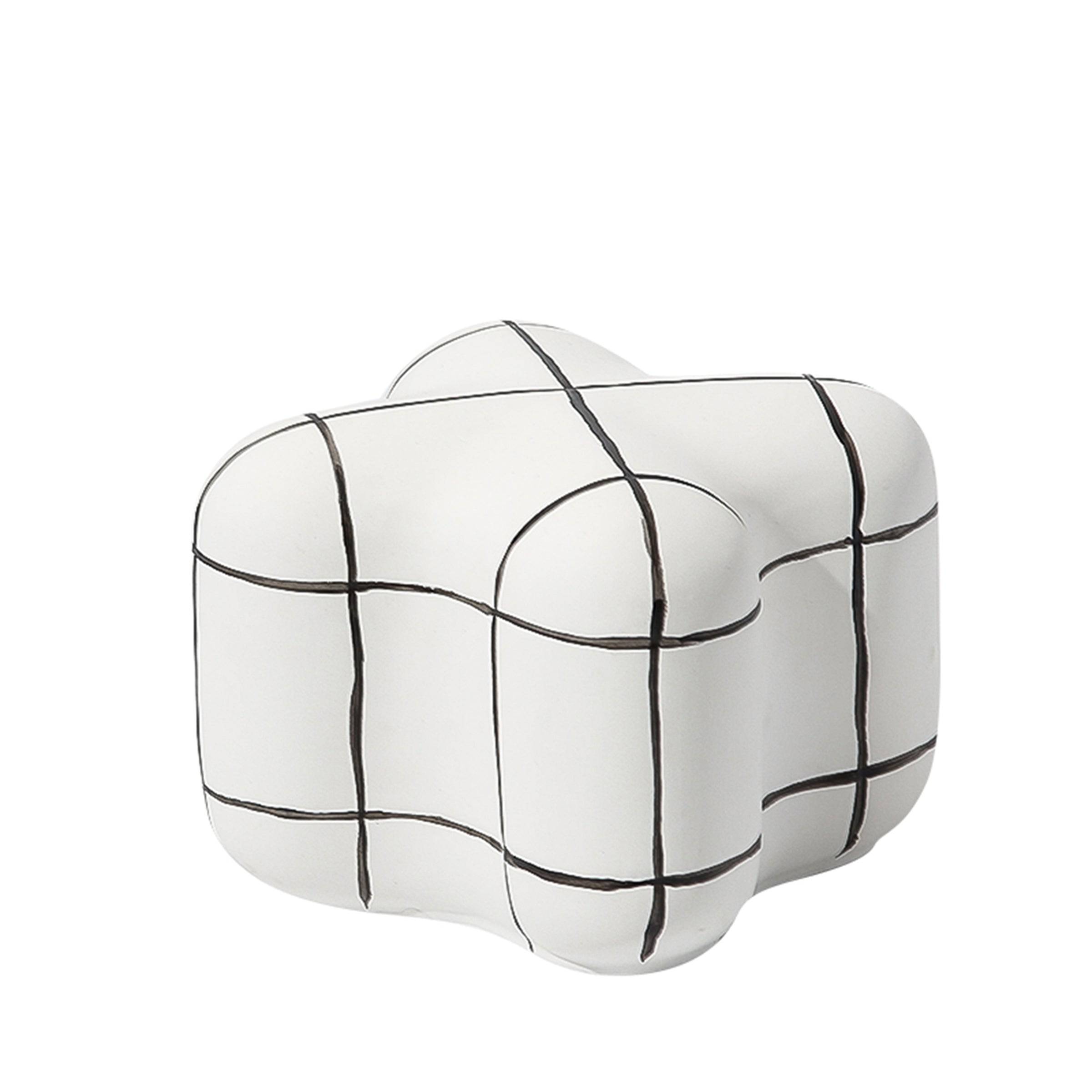 White Line Square Ornament-B Fa-D21097B -  Home Decor Figurines - ebarza Furniture UAE | Shop Modern Furniture in Abu Dhabi & Dubai - مفروشات ايبازرا في الامارات | تسوق اثاث عصري وديكورات مميزة في دبي وابوظبي