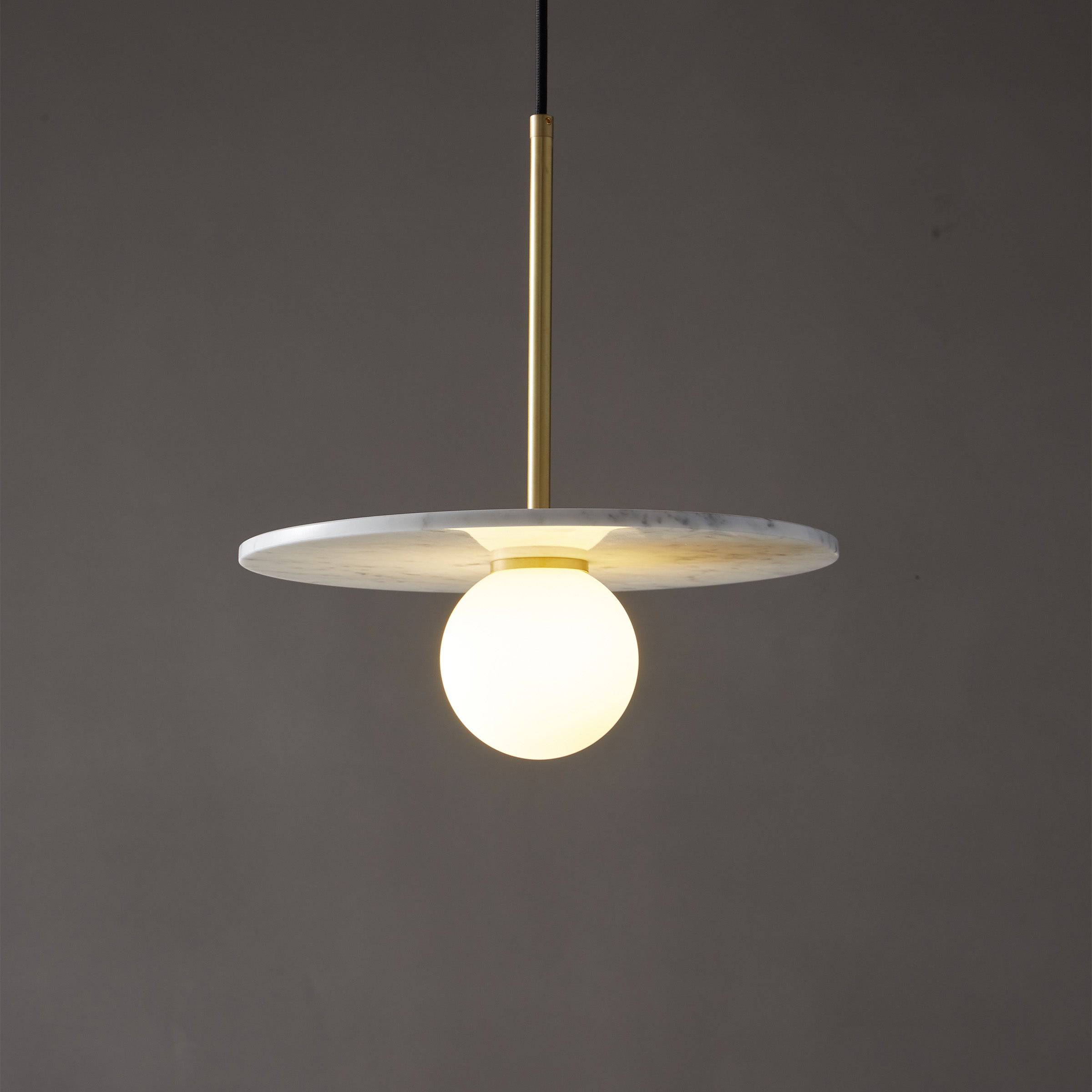 White Marble Pendant Lamp  7703S1-We -  Pendant Lamps - ebarza Furniture UAE | Shop Modern Furniture in Abu Dhabi & Dubai - مفروشات ايبازرا في الامارات | تسوق اثاث عصري وديكورات مميزة في دبي وابوظبي