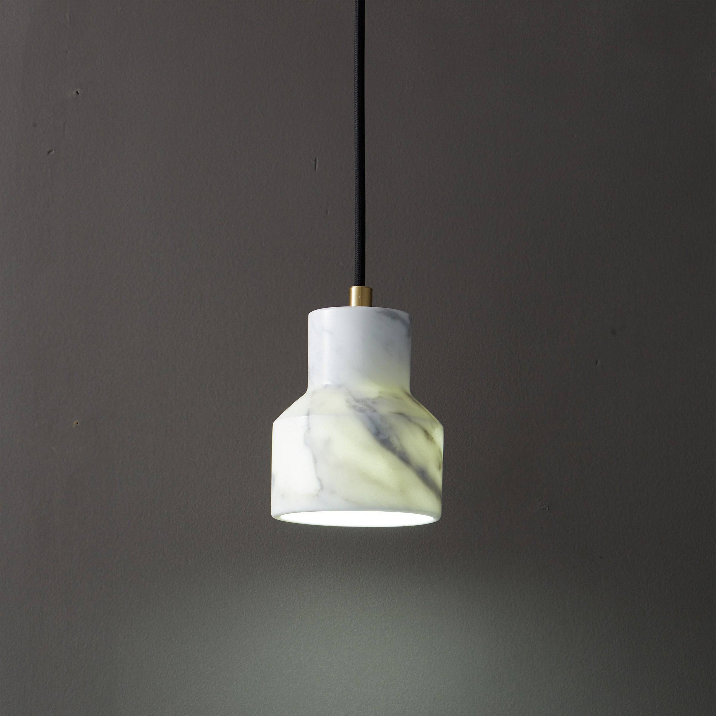 White Marble Pendant Lamp  7712-We -  Pendant Lamps - ebarza Furniture UAE | Shop Modern Furniture in Abu Dhabi & Dubai - مفروشات ايبازرا في الامارات | تسوق اثاث عصري وديكورات مميزة في دبي وابوظبي