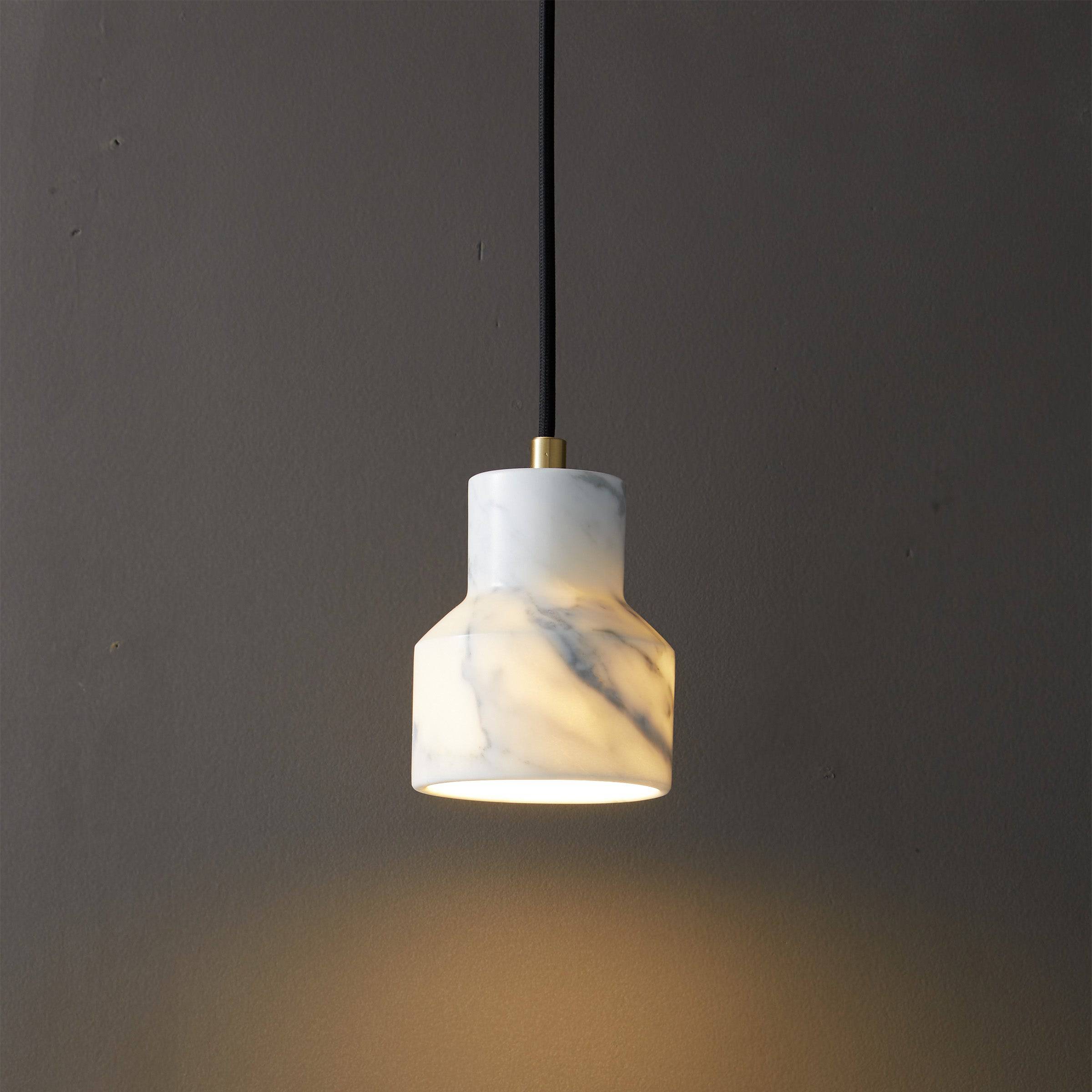 White Marble Pendant Lamp  7712-We -  Pendant Lamps - ebarza Furniture UAE | Shop Modern Furniture in Abu Dhabi & Dubai - مفروشات ايبازرا في الامارات | تسوق اثاث عصري وديكورات مميزة في دبي وابوظبي