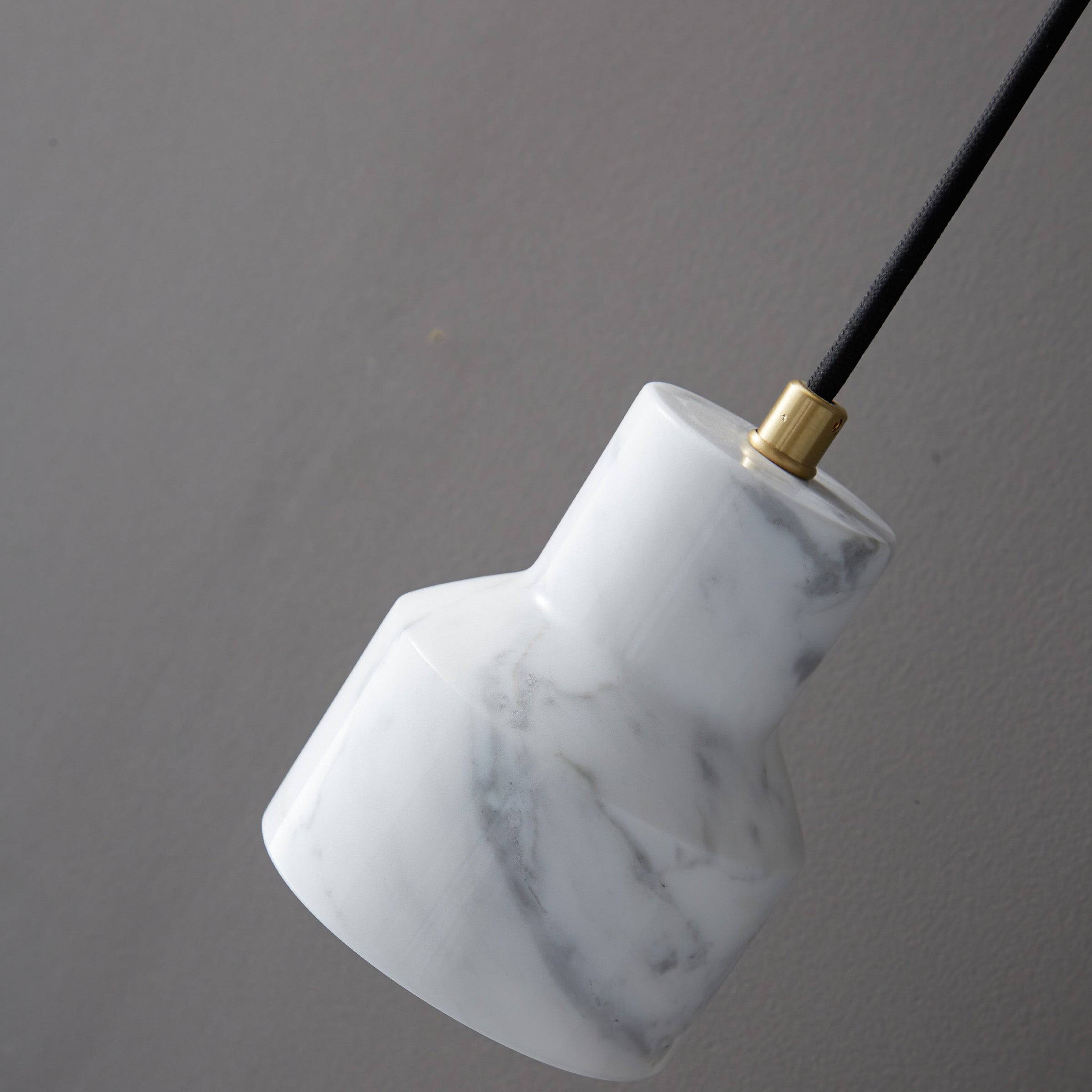 White Marble Pendant Lamp  7712-We -  Pendant Lamps - ebarza Furniture UAE | Shop Modern Furniture in Abu Dhabi & Dubai - مفروشات ايبازرا في الامارات | تسوق اثاث عصري وديكورات مميزة في دبي وابوظبي