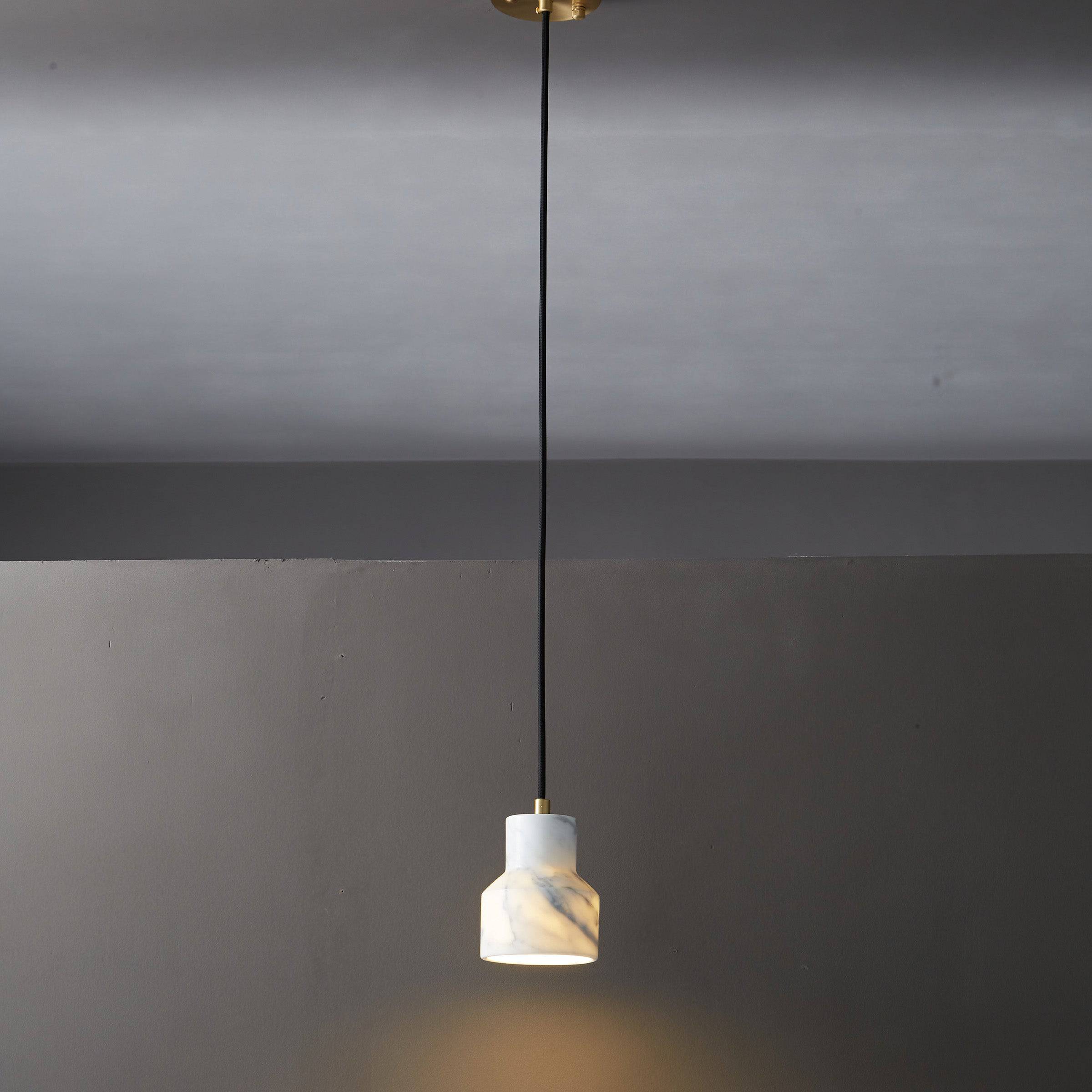 White Marble Pendant Lamp  7712-We -  Pendant Lamps - ebarza Furniture UAE | Shop Modern Furniture in Abu Dhabi & Dubai - مفروشات ايبازرا في الامارات | تسوق اثاث عصري وديكورات مميزة في دبي وابوظبي