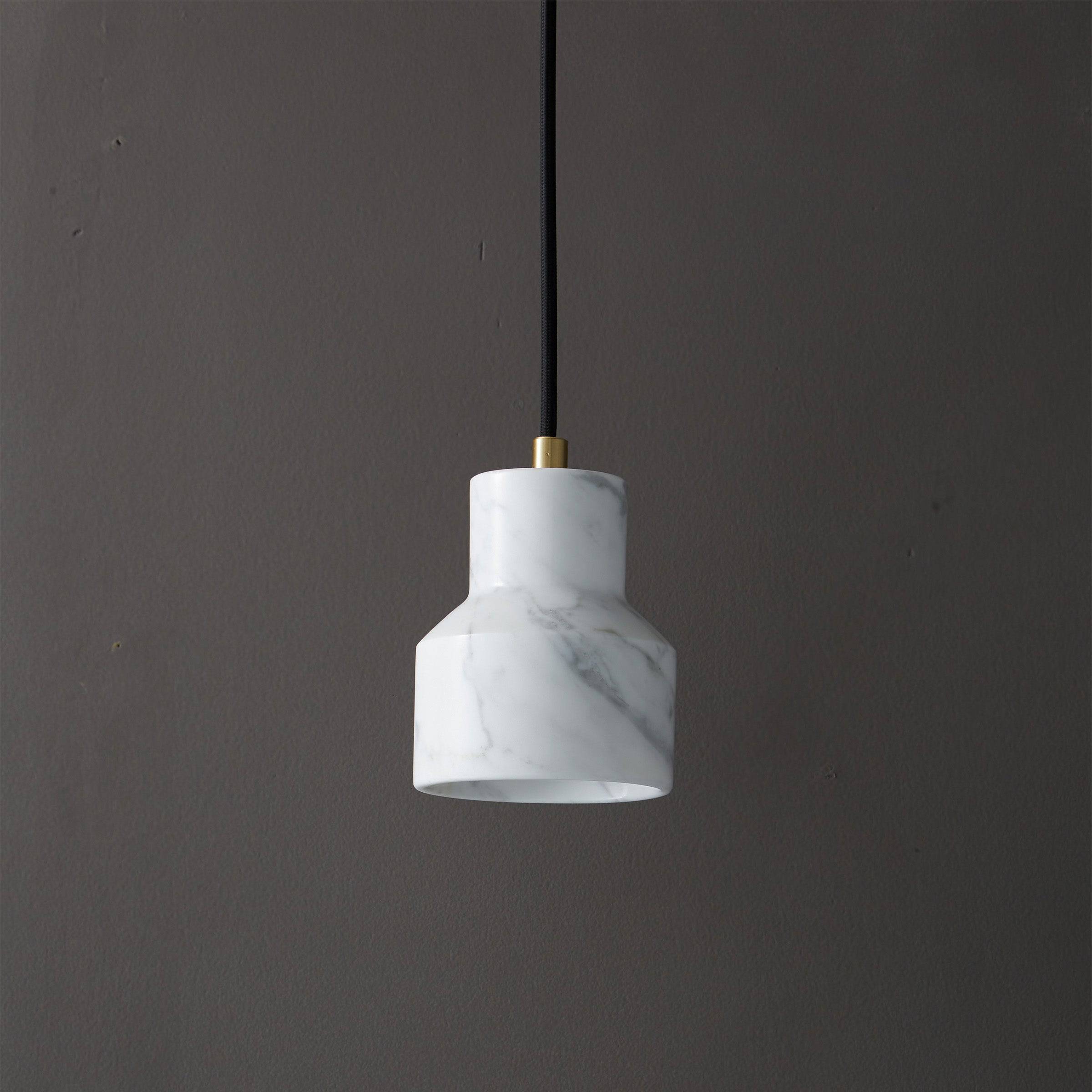 White Marble Pendant Lamp  7712-We -  Pendant Lamps - ebarza Furniture UAE | Shop Modern Furniture in Abu Dhabi & Dubai - مفروشات ايبازرا في الامارات | تسوق اثاث عصري وديكورات مميزة في دبي وابوظبي