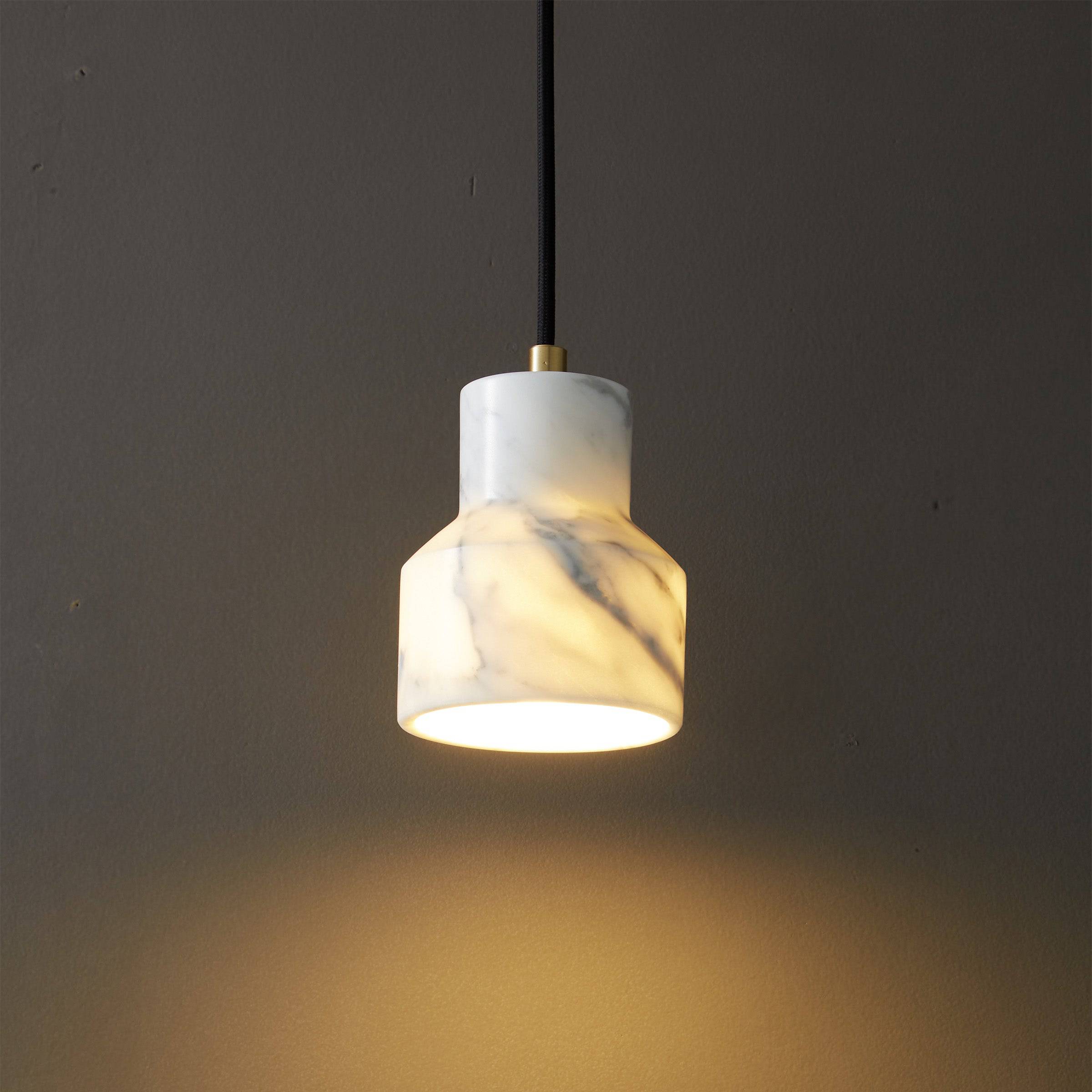 White Marble Pendant Lamp  7712-We -  Pendant Lamps - ebarza Furniture UAE | Shop Modern Furniture in Abu Dhabi & Dubai - مفروشات ايبازرا في الامارات | تسوق اثاث عصري وديكورات مميزة في دبي وابوظبي