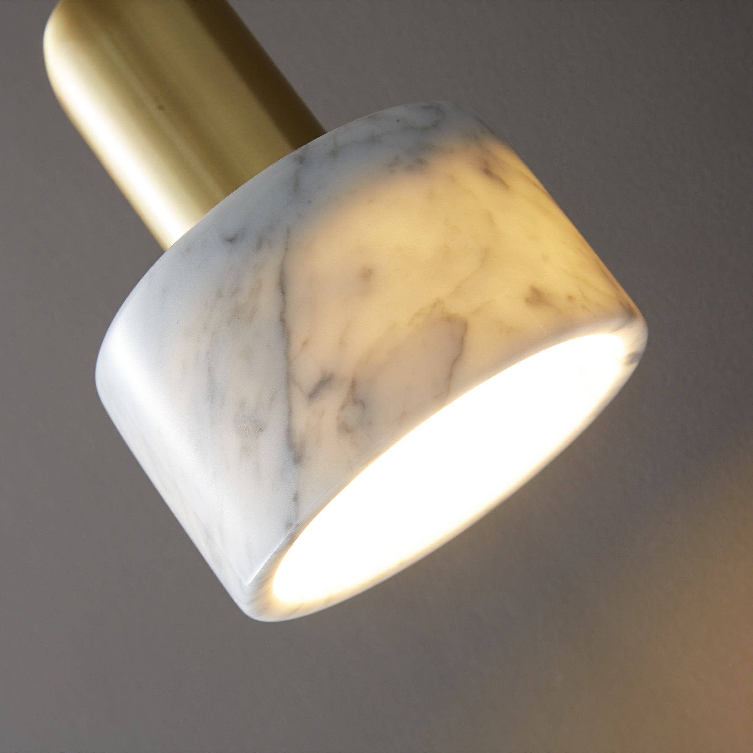White Marble Pendant Lamp 7713-We -  Pendant Lamps - ebarza Furniture UAE | Shop Modern Furniture in Abu Dhabi & Dubai - مفروشات ايبازرا في الامارات | تسوق اثاث عصري وديكورات مميزة في دبي وابوظبي