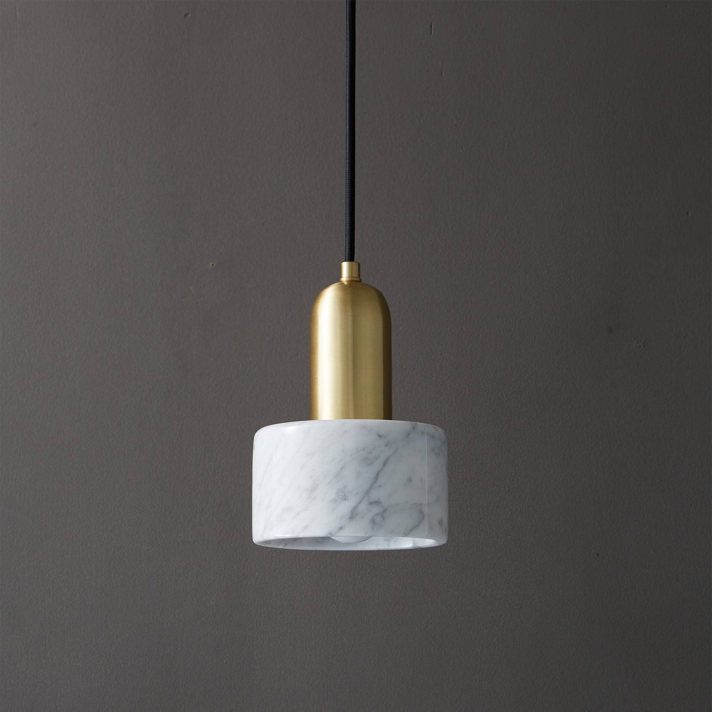 White Marble Pendant Lamp 7713-We -  Pendant Lamps - ebarza Furniture UAE | Shop Modern Furniture in Abu Dhabi & Dubai - مفروشات ايبازرا في الامارات | تسوق اثاث عصري وديكورات مميزة في دبي وابوظبي