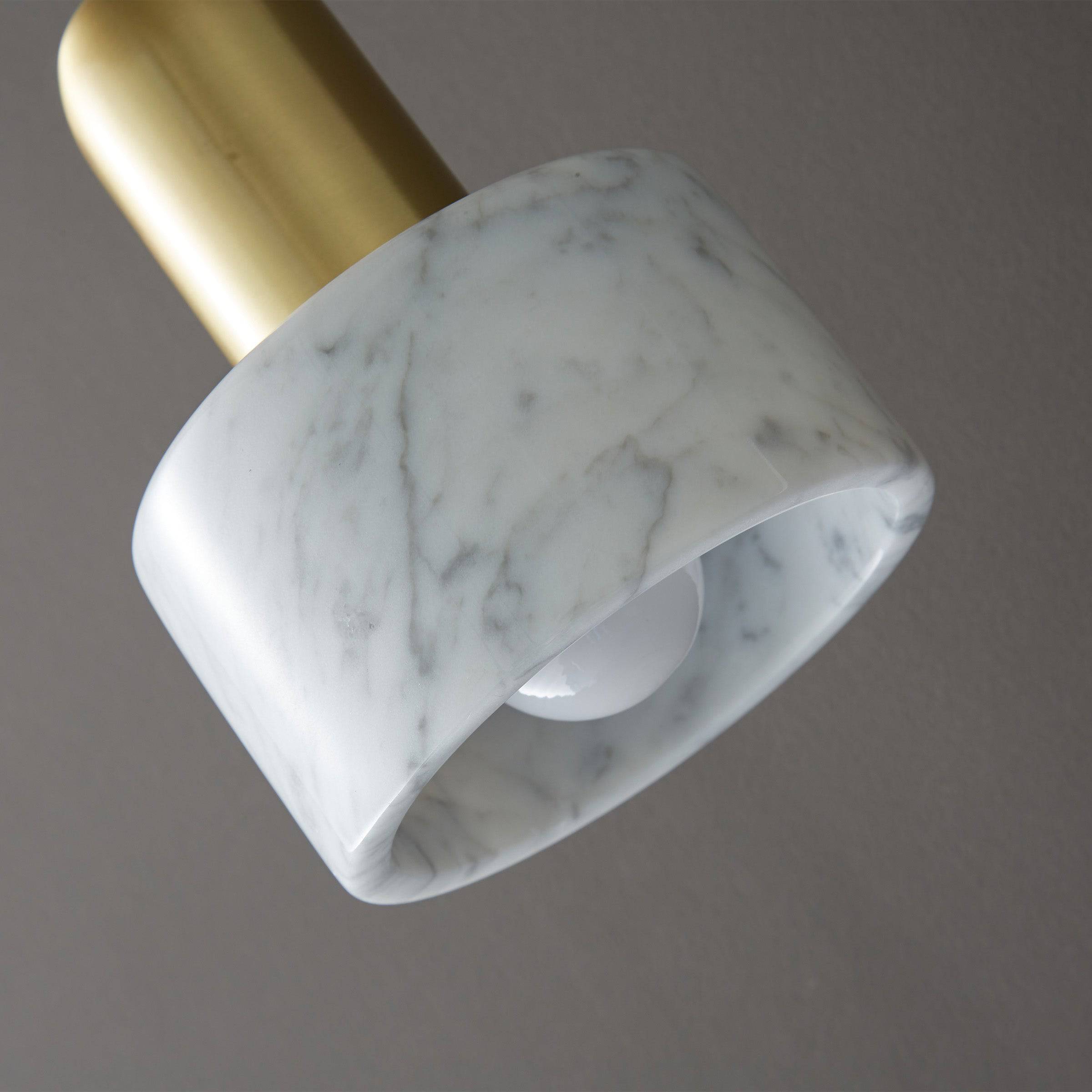 White Marble Pendant Lamp 7713-We -  Pendant Lamps - ebarza Furniture UAE | Shop Modern Furniture in Abu Dhabi & Dubai - مفروشات ايبازرا في الامارات | تسوق اثاث عصري وديكورات مميزة في دبي وابوظبي