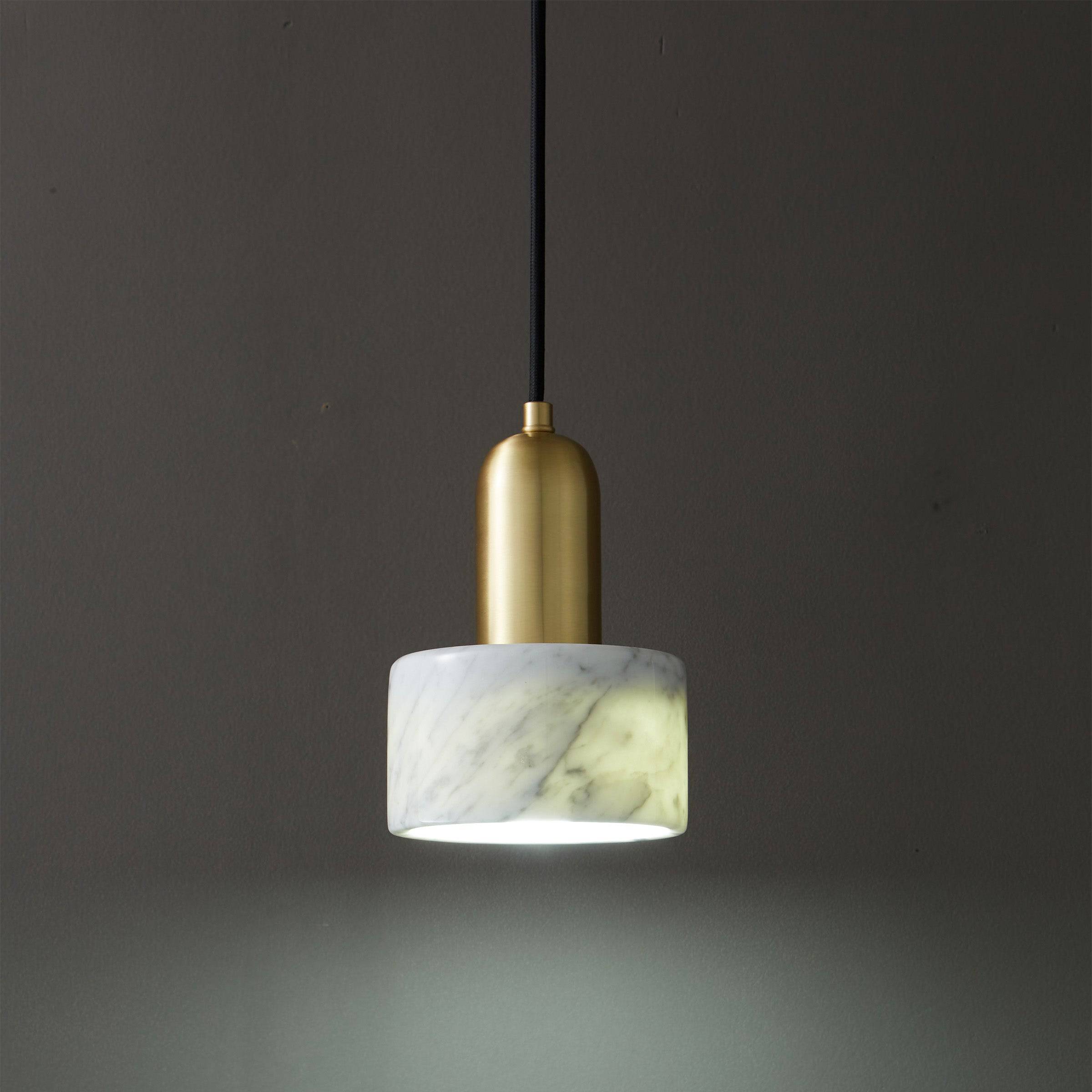 White Marble Pendant Lamp 7713-We -  Pendant Lamps - ebarza Furniture UAE | Shop Modern Furniture in Abu Dhabi & Dubai - مفروشات ايبازرا في الامارات | تسوق اثاث عصري وديكورات مميزة في دبي وابوظبي