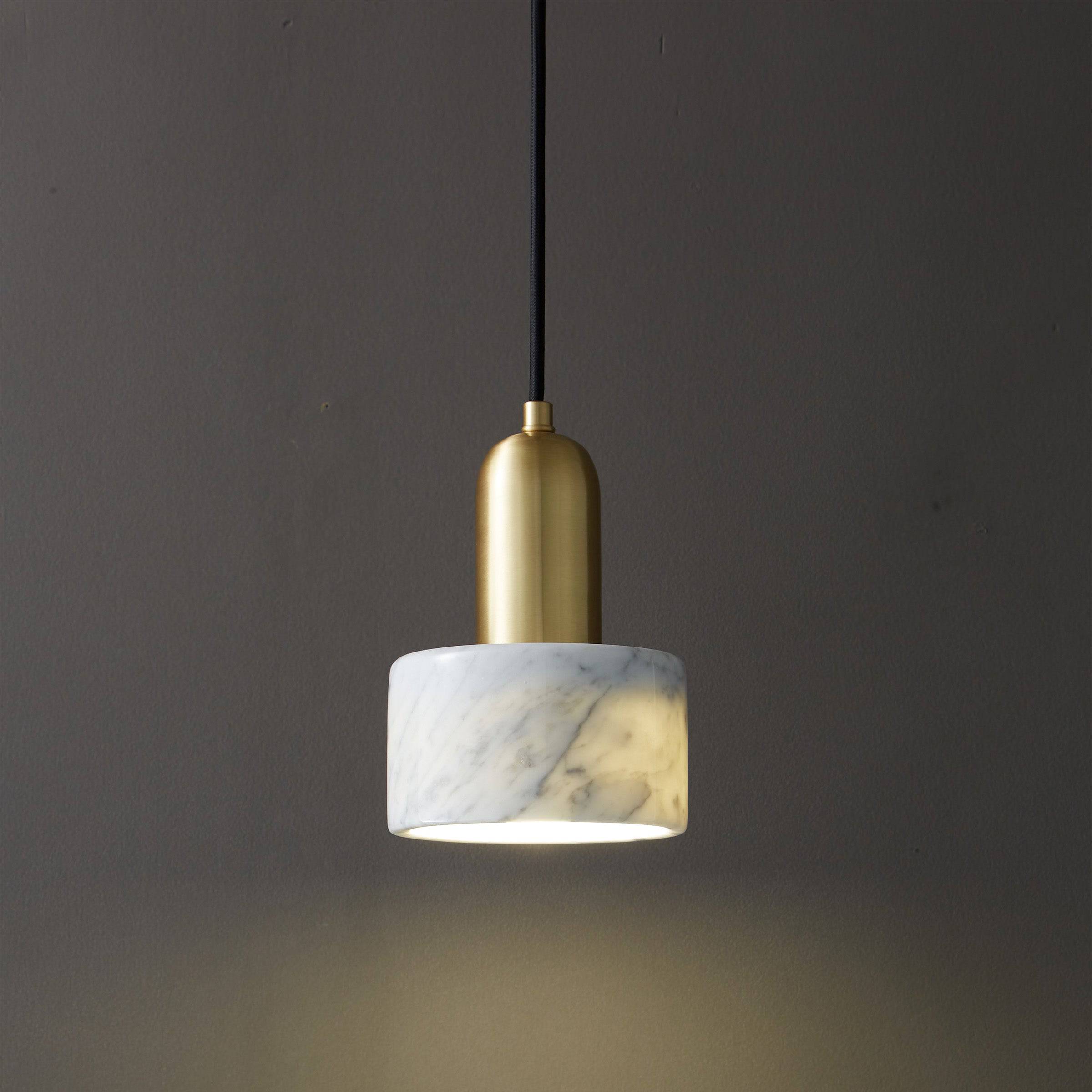 White Marble Pendant Lamp 7713-We -  Pendant Lamps - ebarza Furniture UAE | Shop Modern Furniture in Abu Dhabi & Dubai - مفروشات ايبازرا في الامارات | تسوق اثاث عصري وديكورات مميزة في دبي وابوظبي