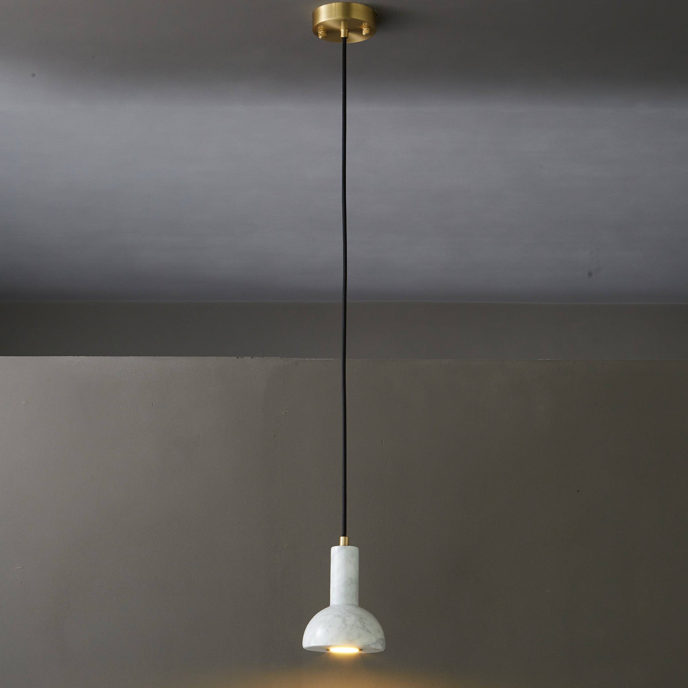 White Marble Pendant Lamp  7716-We -  Pendant Lamps - ebarza Furniture UAE | Shop Modern Furniture in Abu Dhabi & Dubai - مفروشات ايبازرا في الامارات | تسوق اثاث عصري وديكورات مميزة في دبي وابوظبي