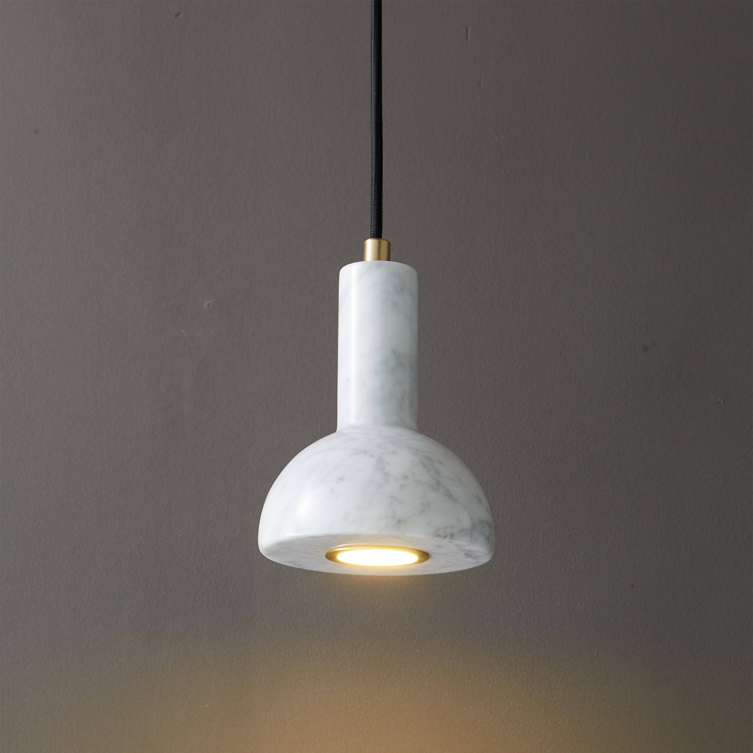 White Marble Pendant Lamp  7716-We -  Pendant Lamps - ebarza Furniture UAE | Shop Modern Furniture in Abu Dhabi & Dubai - مفروشات ايبازرا في الامارات | تسوق اثاث عصري وديكورات مميزة في دبي وابوظبي