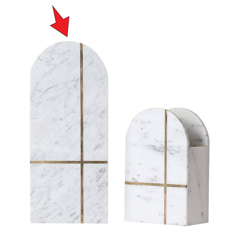 White Marble Vase-A Fb-T2001A -  Vases - ebarza Furniture UAE | Shop Modern Furniture in Abu Dhabi & Dubai - مفروشات ايبازرا في الامارات | تسوق اثاث عصري وديكورات مميزة في دبي وابوظبي