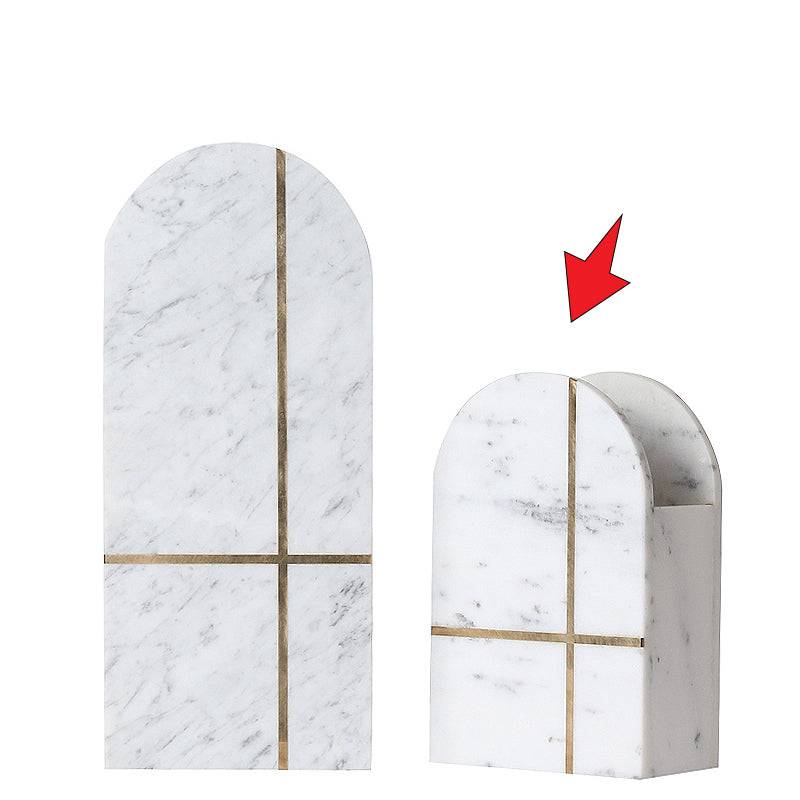 White Marble Vase-B Fb-T2001B -  Vases - ebarza Furniture UAE | Shop Modern Furniture in Abu Dhabi & Dubai - مفروشات ايبازرا في الامارات | تسوق اثاث عصري وديكورات مميزة في دبي وابوظبي