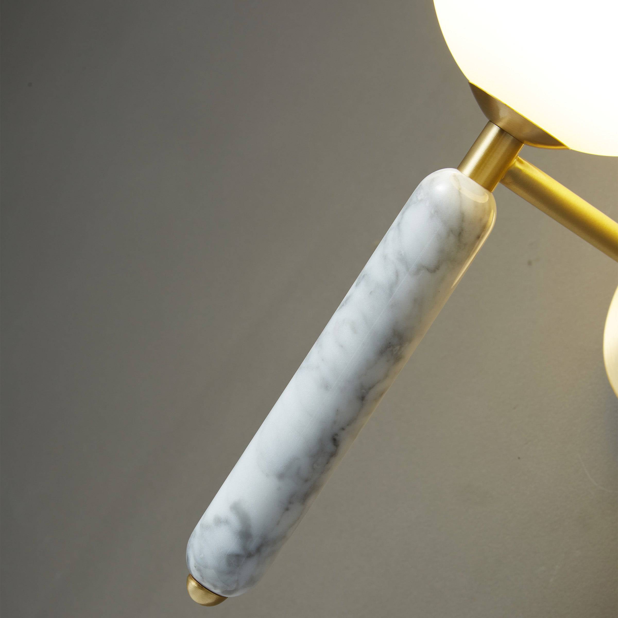 White Marble Wall Lamp 6602-We -  Wall Lamps - ebarza Furniture UAE | Shop Modern Furniture in Abu Dhabi & Dubai - مفروشات ايبازرا في الامارات | تسوق اثاث عصري وديكورات مميزة في دبي وابوظبي