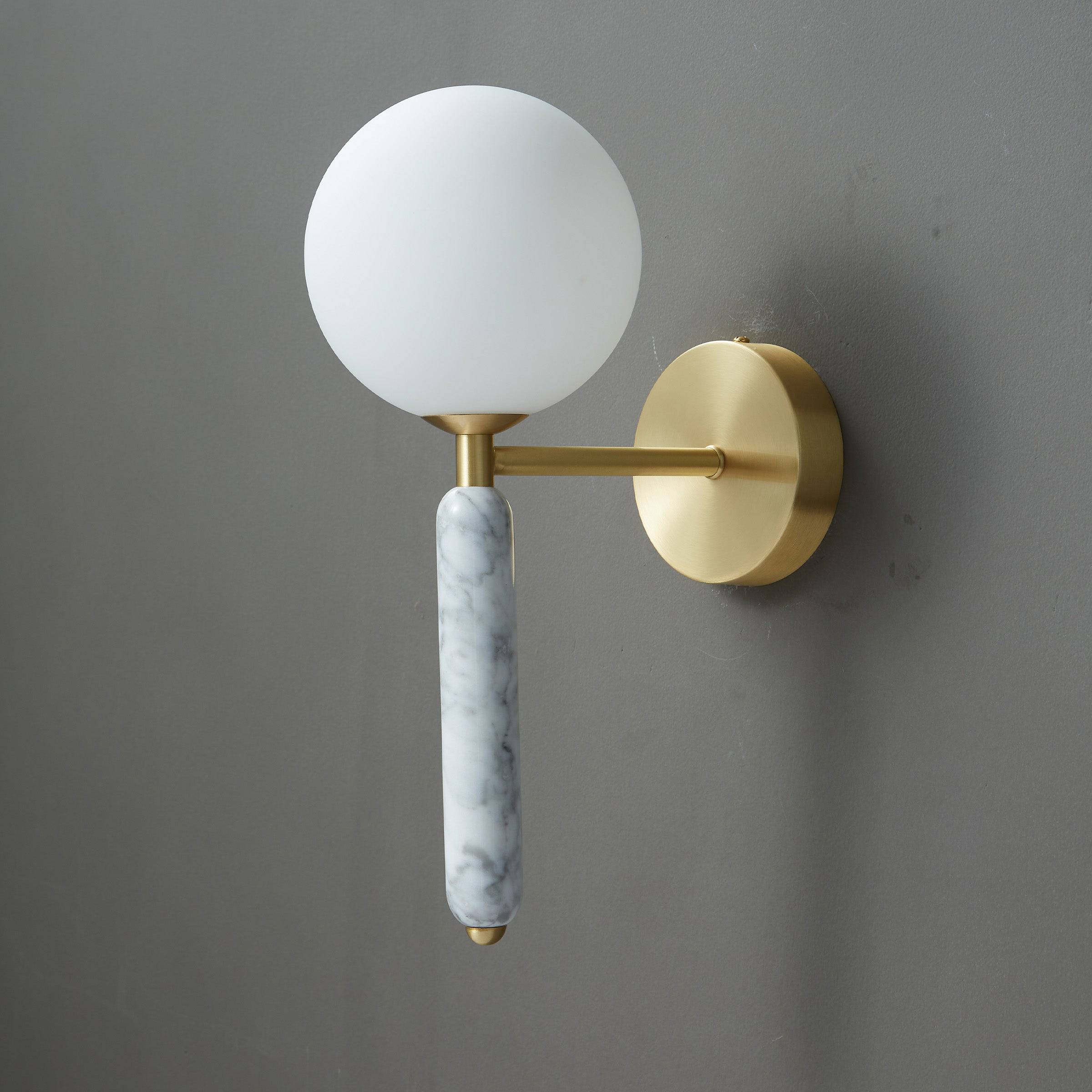 White Marble Wall Lamp 6602-We -  Wall Lamps - ebarza Furniture UAE | Shop Modern Furniture in Abu Dhabi & Dubai - مفروشات ايبازرا في الامارات | تسوق اثاث عصري وديكورات مميزة في دبي وابوظبي