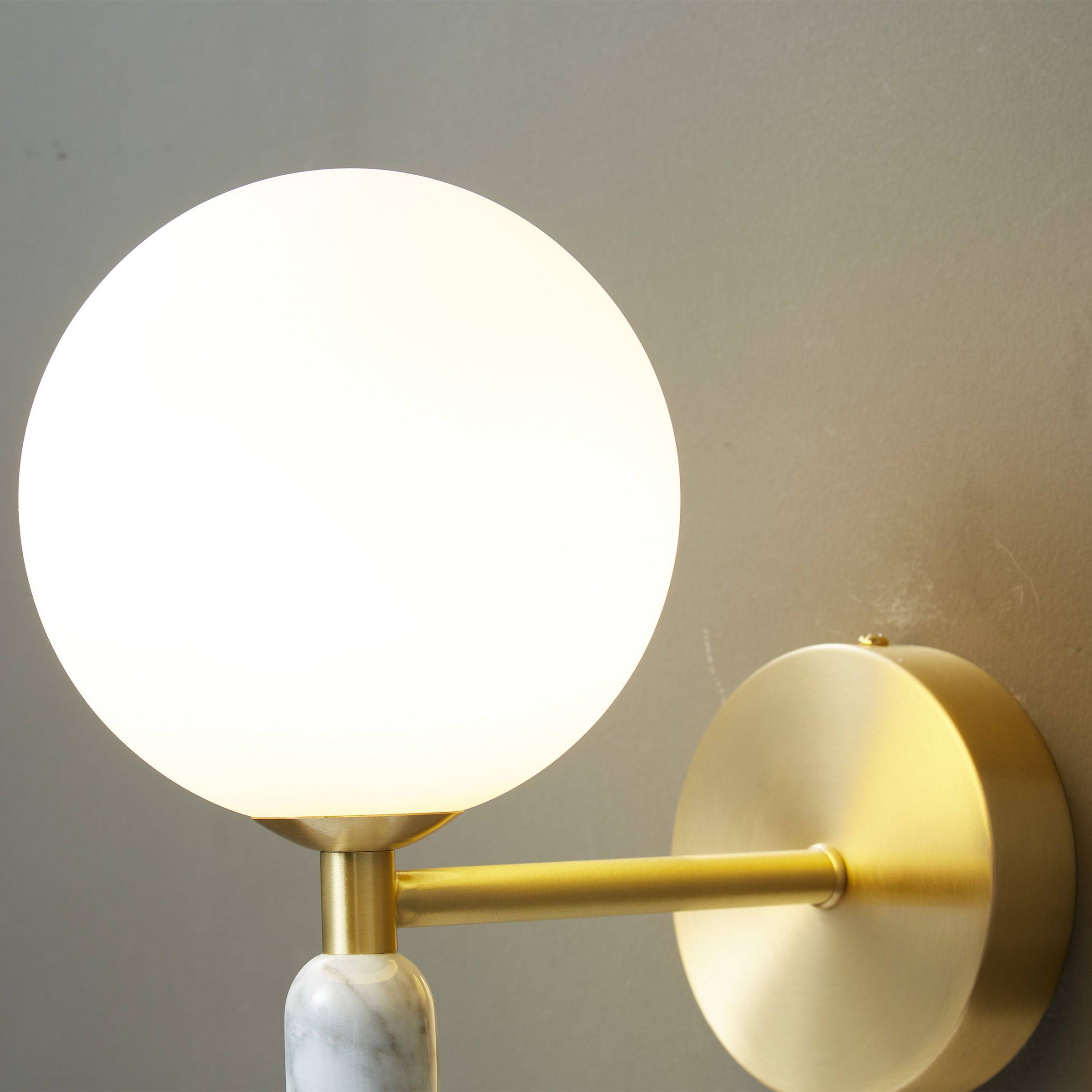 White Marble Wall Lamp 6602-We -  Wall Lamps - ebarza Furniture UAE | Shop Modern Furniture in Abu Dhabi & Dubai - مفروشات ايبازرا في الامارات | تسوق اثاث عصري وديكورات مميزة في دبي وابوظبي