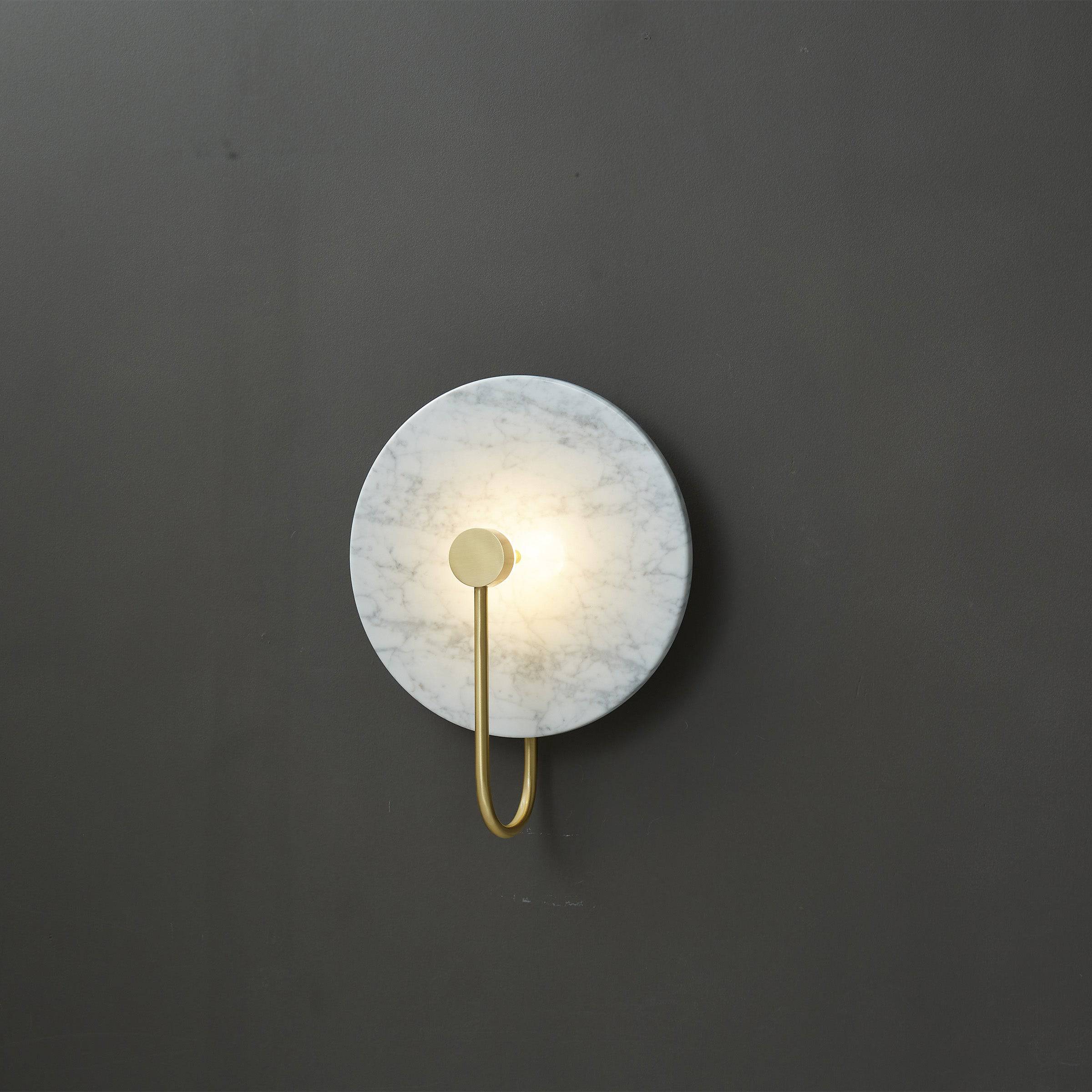 White Marble Wall Lamp 6615-We -  Wall Lamps - ebarza Furniture UAE | Shop Modern Furniture in Abu Dhabi & Dubai - مفروشات ايبازرا في الامارات | تسوق اثاث عصري وديكورات مميزة في دبي وابوظبي