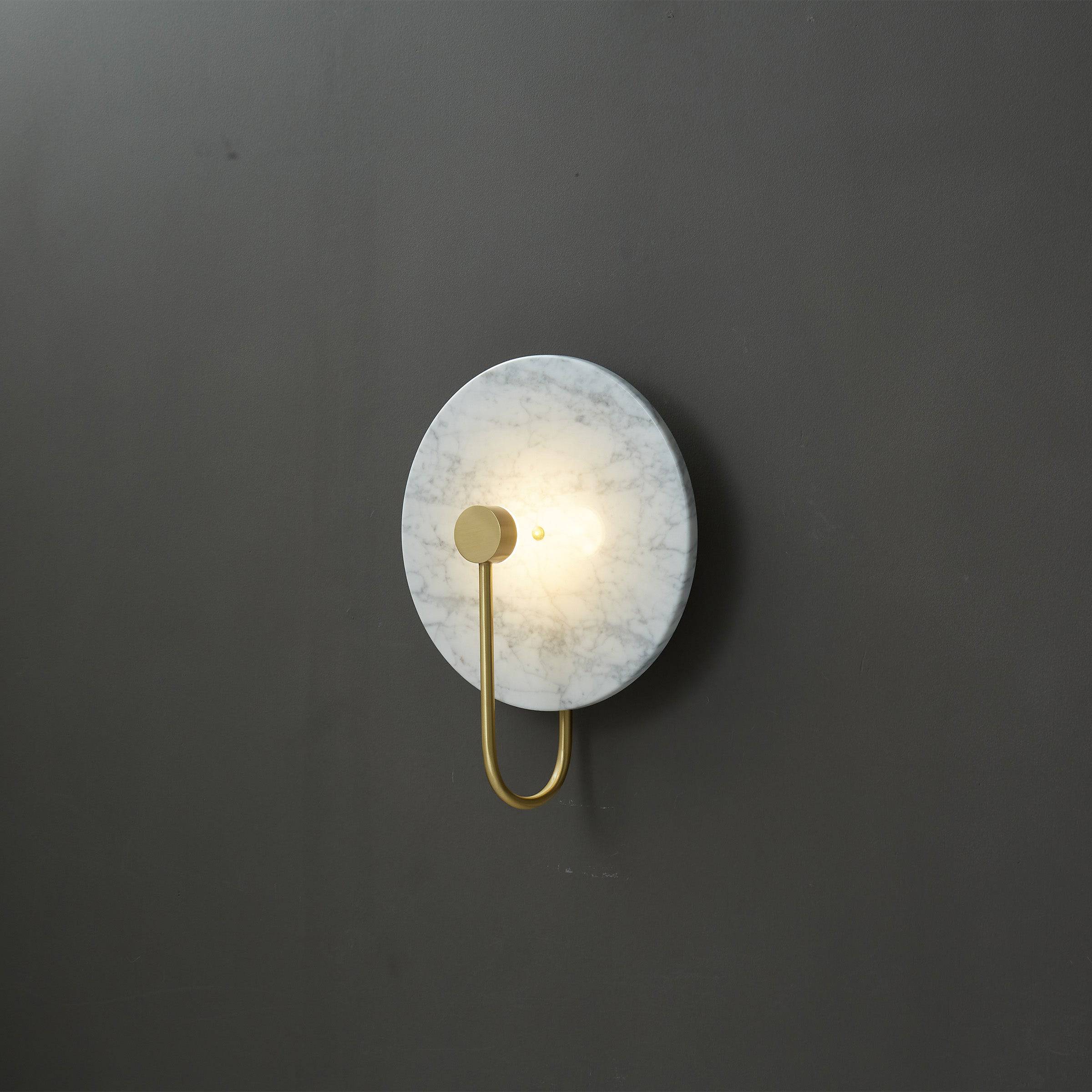 White Marble Wall Lamp 6615-We -  Wall Lamps - ebarza Furniture UAE | Shop Modern Furniture in Abu Dhabi & Dubai - مفروشات ايبازرا في الامارات | تسوق اثاث عصري وديكورات مميزة في دبي وابوظبي