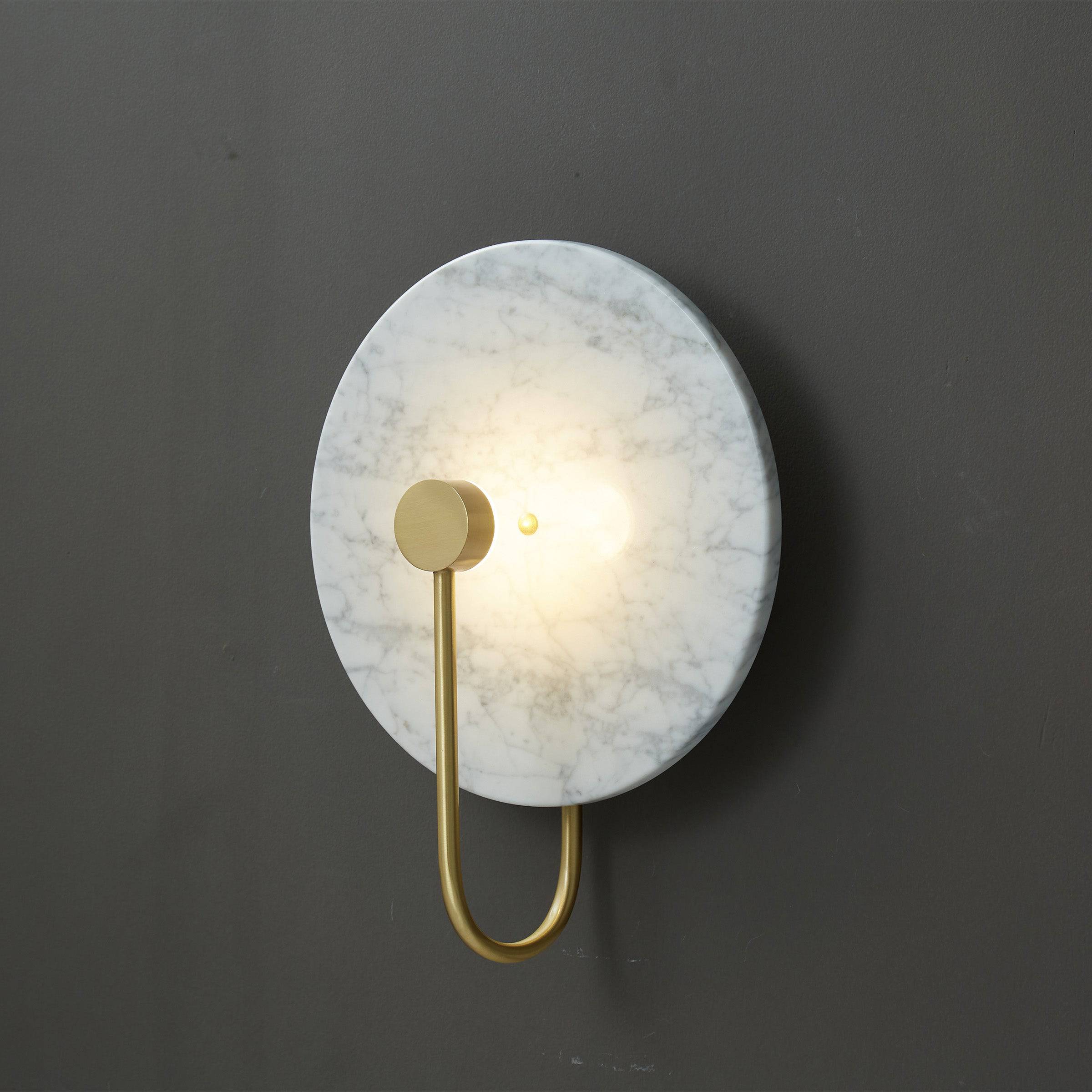 White Marble Wall Lamp 6615-We -  Wall Lamps - ebarza Furniture UAE | Shop Modern Furniture in Abu Dhabi & Dubai - مفروشات ايبازرا في الامارات | تسوق اثاث عصري وديكورات مميزة في دبي وابوظبي