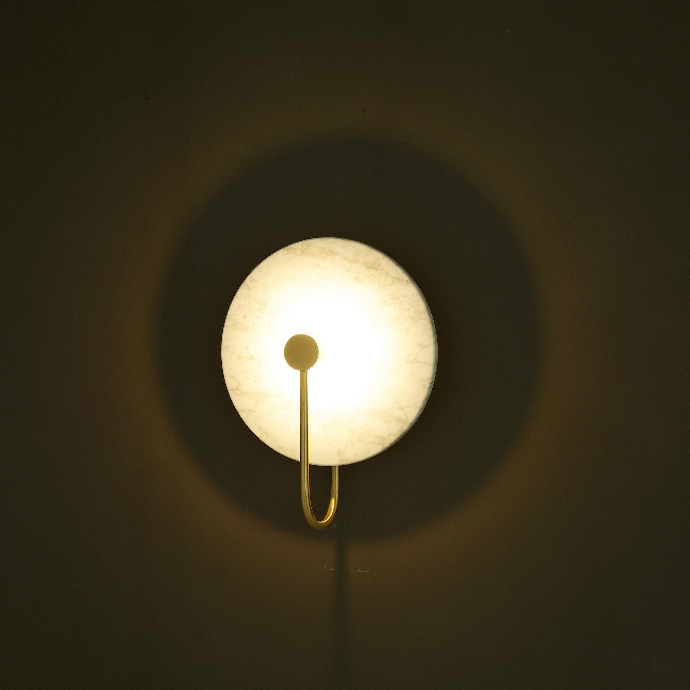 White Marble Wall Lamp 6615-We -  Wall Lamps - ebarza Furniture UAE | Shop Modern Furniture in Abu Dhabi & Dubai - مفروشات ايبازرا في الامارات | تسوق اثاث عصري وديكورات مميزة في دبي وابوظبي