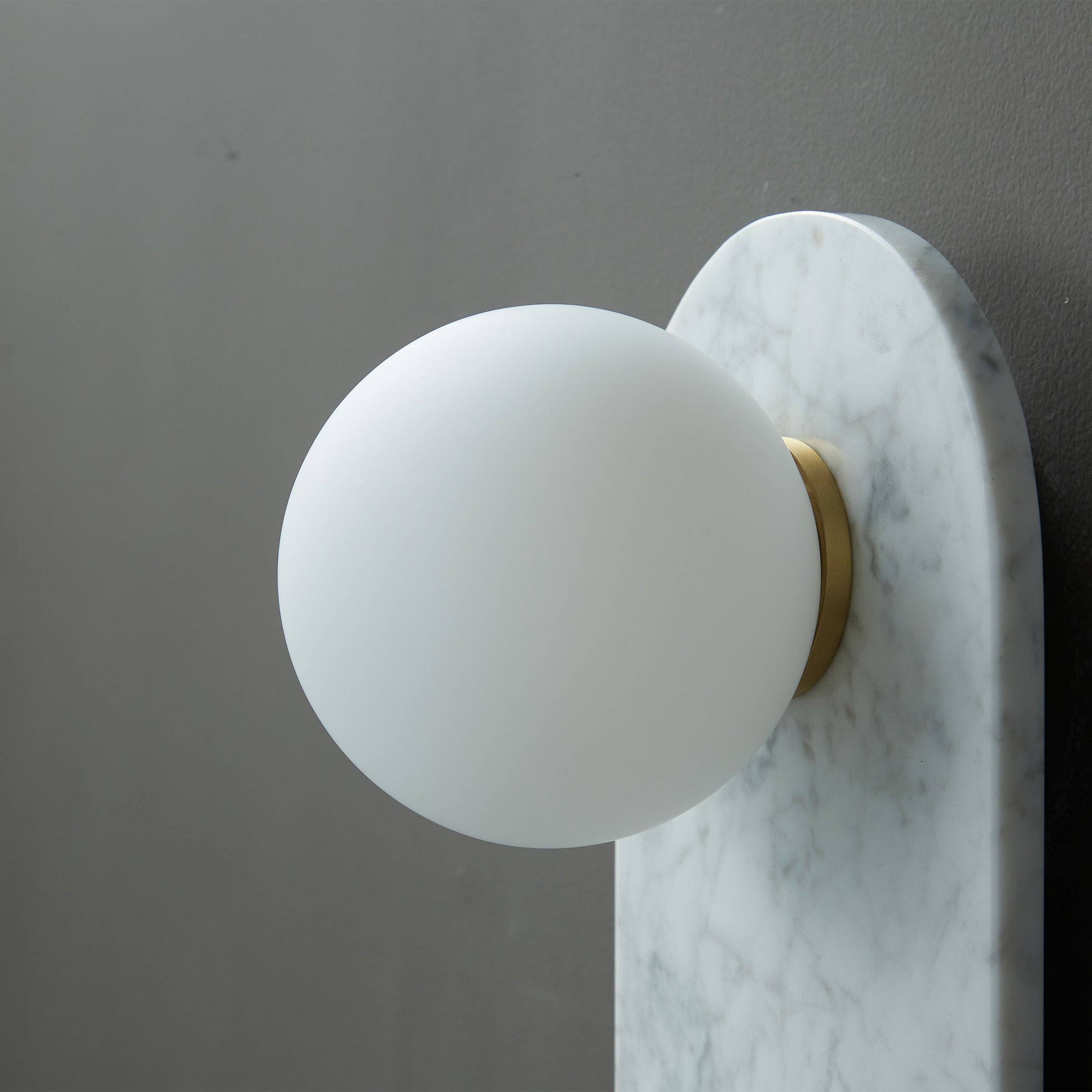 White Marble Wall Lamp 6617-We -  Wall Lamps - ebarza Furniture UAE | Shop Modern Furniture in Abu Dhabi & Dubai - مفروشات ايبازرا في الامارات | تسوق اثاث عصري وديكورات مميزة في دبي وابوظبي