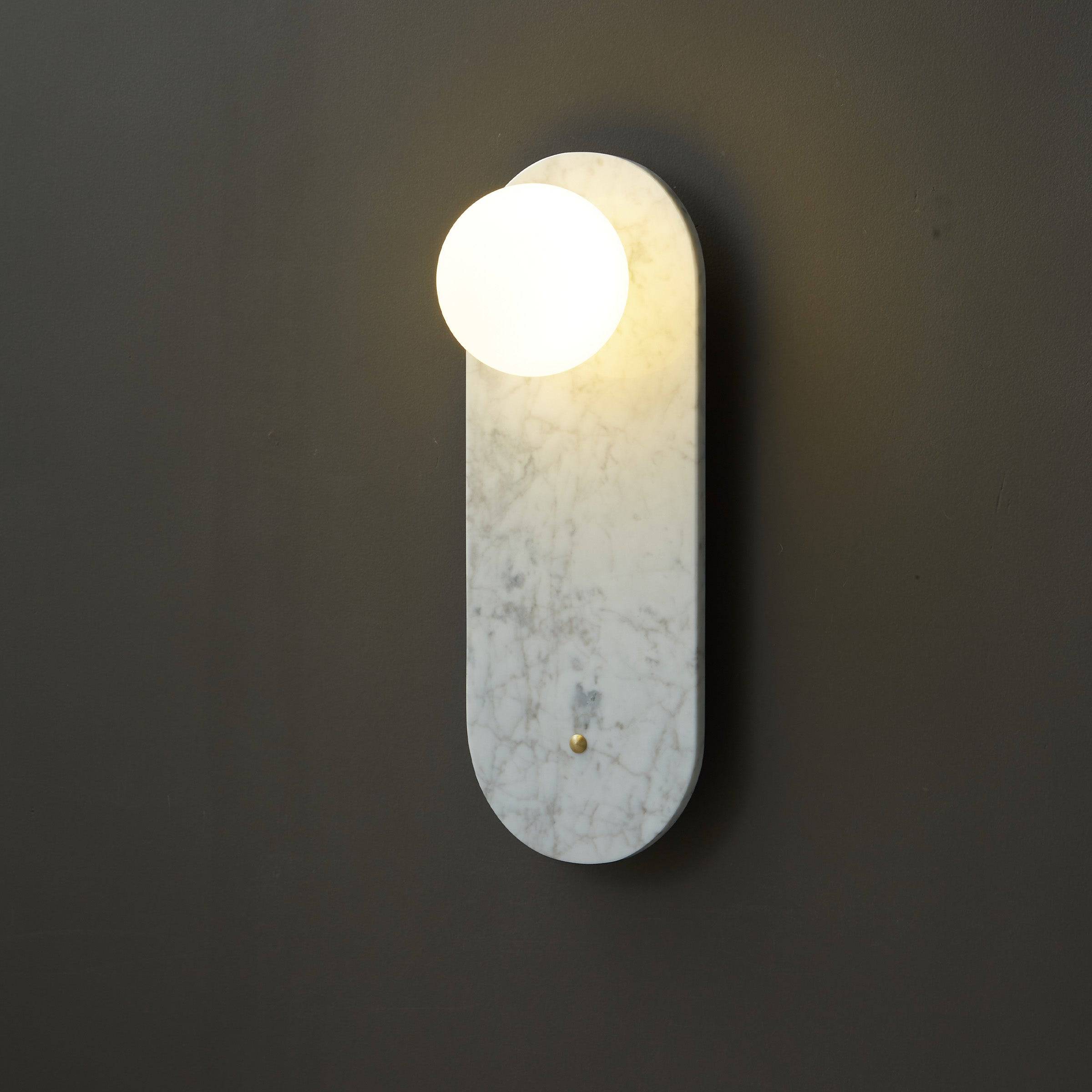 White Marble Wall Lamp 6617-We -  Wall Lamps - ebarza Furniture UAE | Shop Modern Furniture in Abu Dhabi & Dubai - مفروشات ايبازرا في الامارات | تسوق اثاث عصري وديكورات مميزة في دبي وابوظبي
