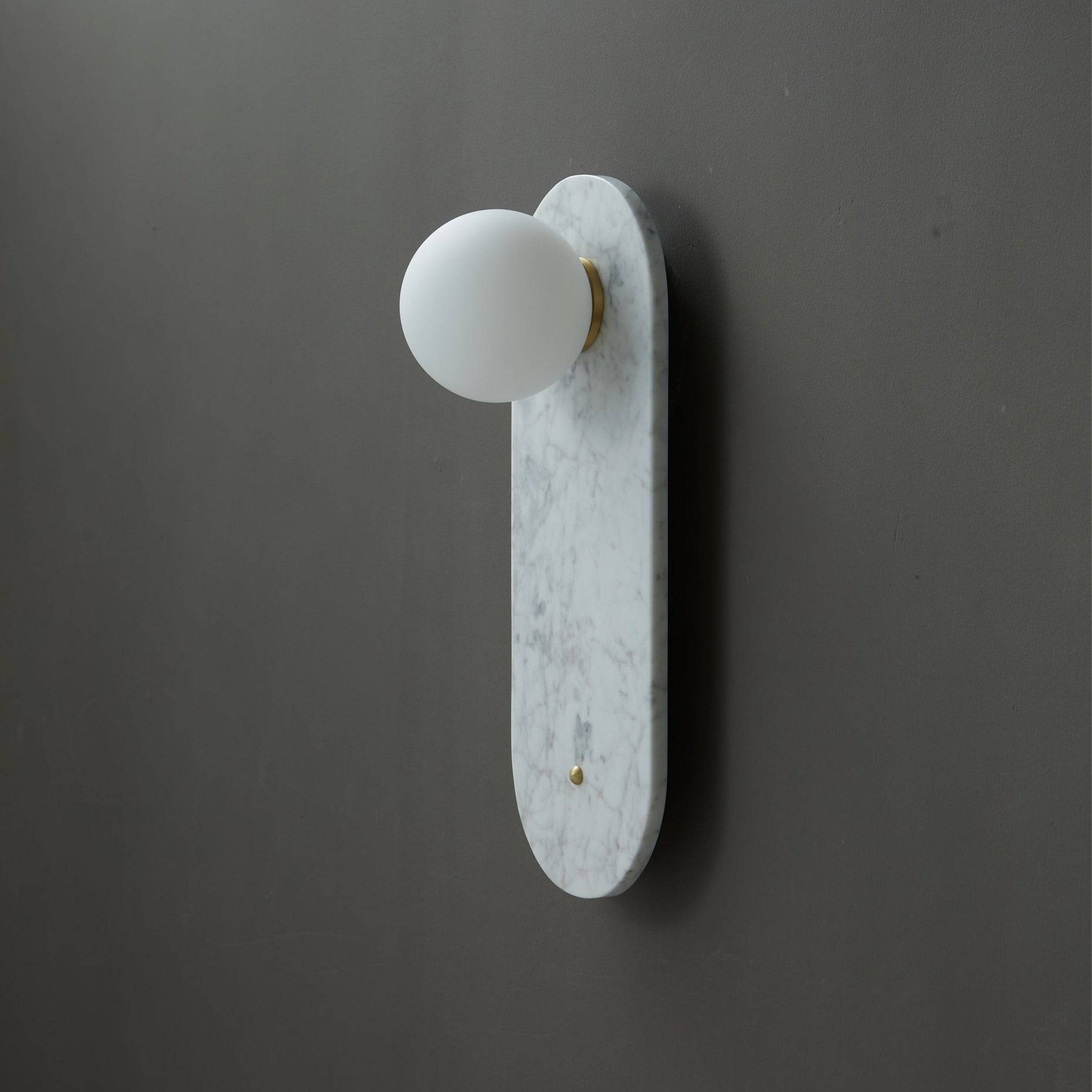 White Marble Wall Lamp 6617-We -  Wall Lamps - ebarza Furniture UAE | Shop Modern Furniture in Abu Dhabi & Dubai - مفروشات ايبازرا في الامارات | تسوق اثاث عصري وديكورات مميزة في دبي وابوظبي
