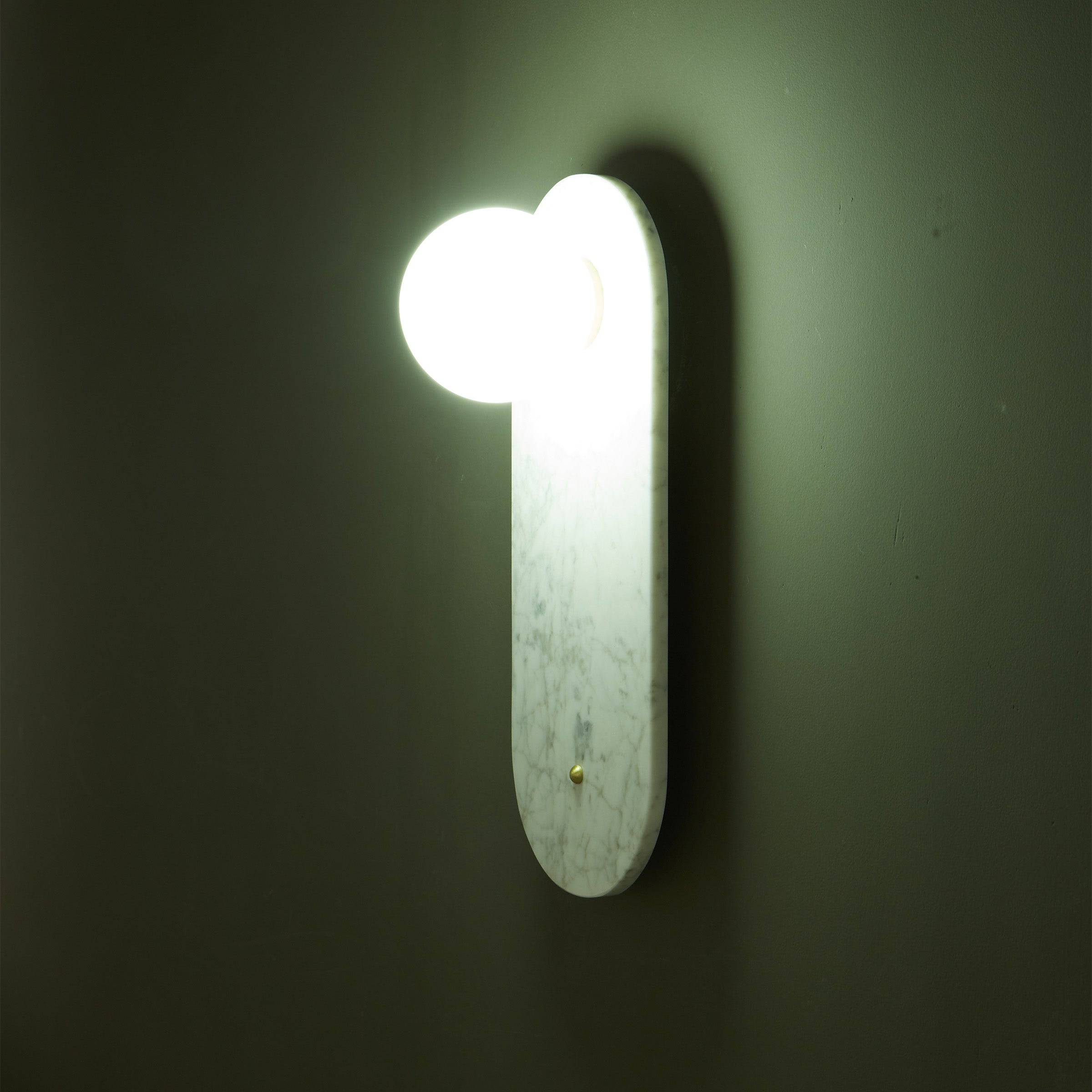 White Marble Wall Lamp 6617-We -  Wall Lamps - ebarza Furniture UAE | Shop Modern Furniture in Abu Dhabi & Dubai - مفروشات ايبازرا في الامارات | تسوق اثاث عصري وديكورات مميزة في دبي وابوظبي