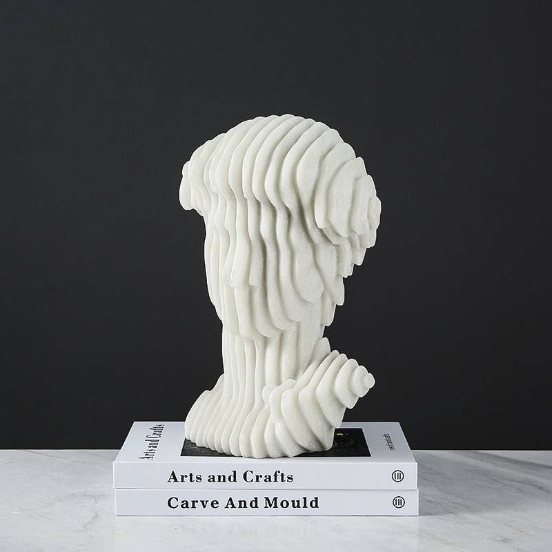 White Resin Abstract David Sculpture - Large Fc-Sz2130A -  Home Decor Figurines - ebarza Furniture UAE | Shop Modern Furniture in Abu Dhabi & Dubai - مفروشات ايبازرا في الامارات | تسوق اثاث عصري وديكورات مميزة في دبي وابوظبي