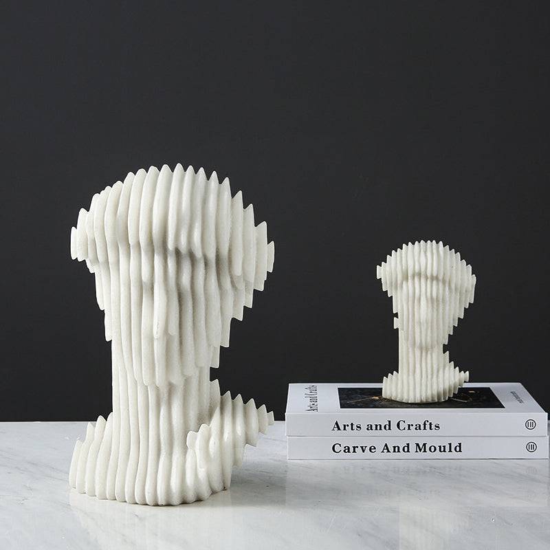 White Resin Abstract David Sculpture - Large Fc-Sz2130A -  Home Decor Figurines - ebarza Furniture UAE | Shop Modern Furniture in Abu Dhabi & Dubai - مفروشات ايبازرا في الامارات | تسوق اثاث عصري وديكورات مميزة في دبي وابوظبي
