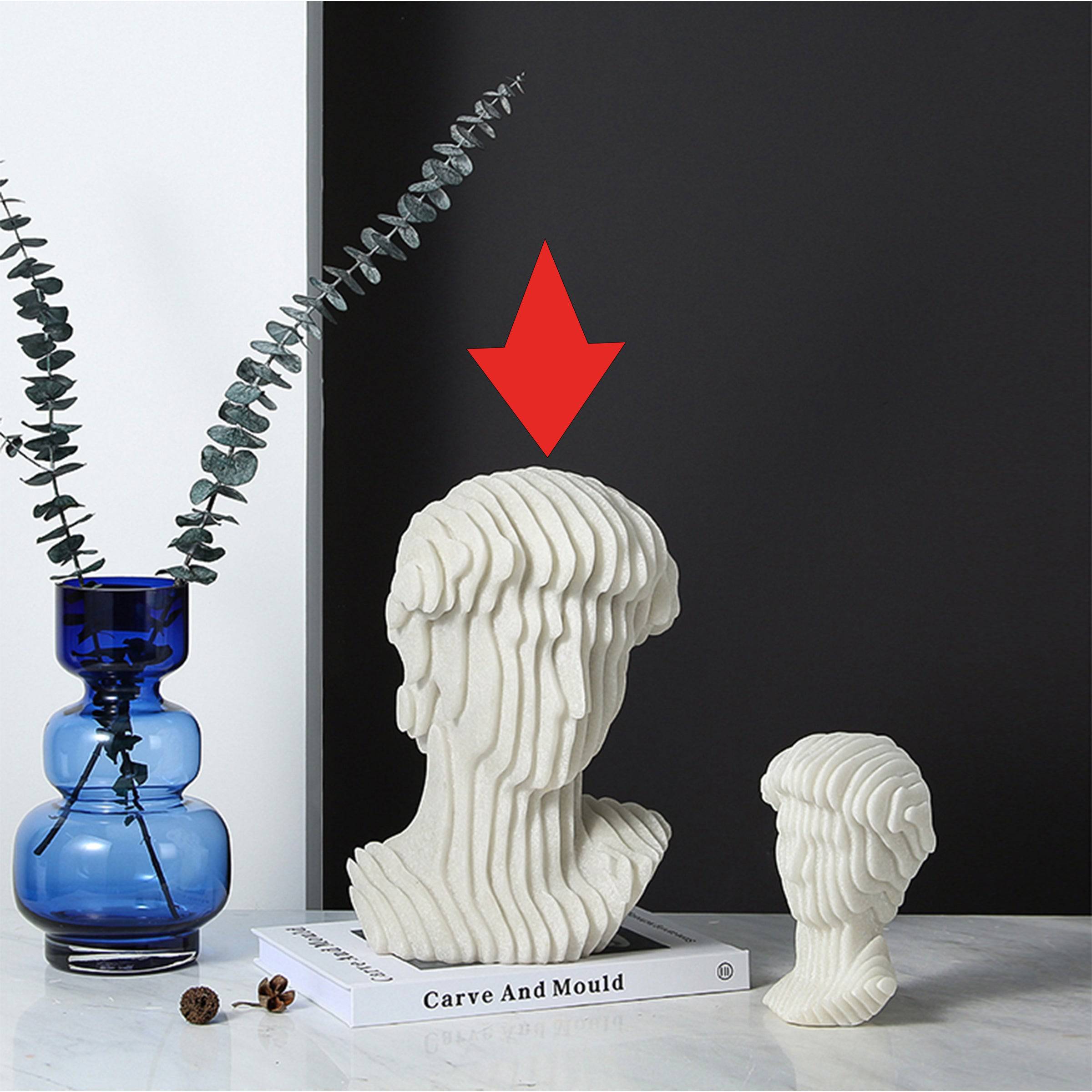 White Resin Abstract David Sculpture - Large Fc-Sz2130A -  Home Decor Figurines - ebarza Furniture UAE | Shop Modern Furniture in Abu Dhabi & Dubai - مفروشات ايبازرا في الامارات | تسوق اثاث عصري وديكورات مميزة في دبي وابوظبي