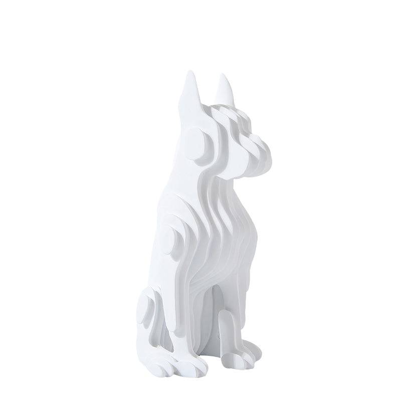White Resin Abstract Dog Sculpture Fc-Sz2133A -  Home Decor Figurines - ebarza Furniture UAE | Shop Modern Furniture in Abu Dhabi & Dubai - مفروشات ايبازرا في الامارات | تسوق اثاث عصري وديكورات مميزة في دبي وابوظبي