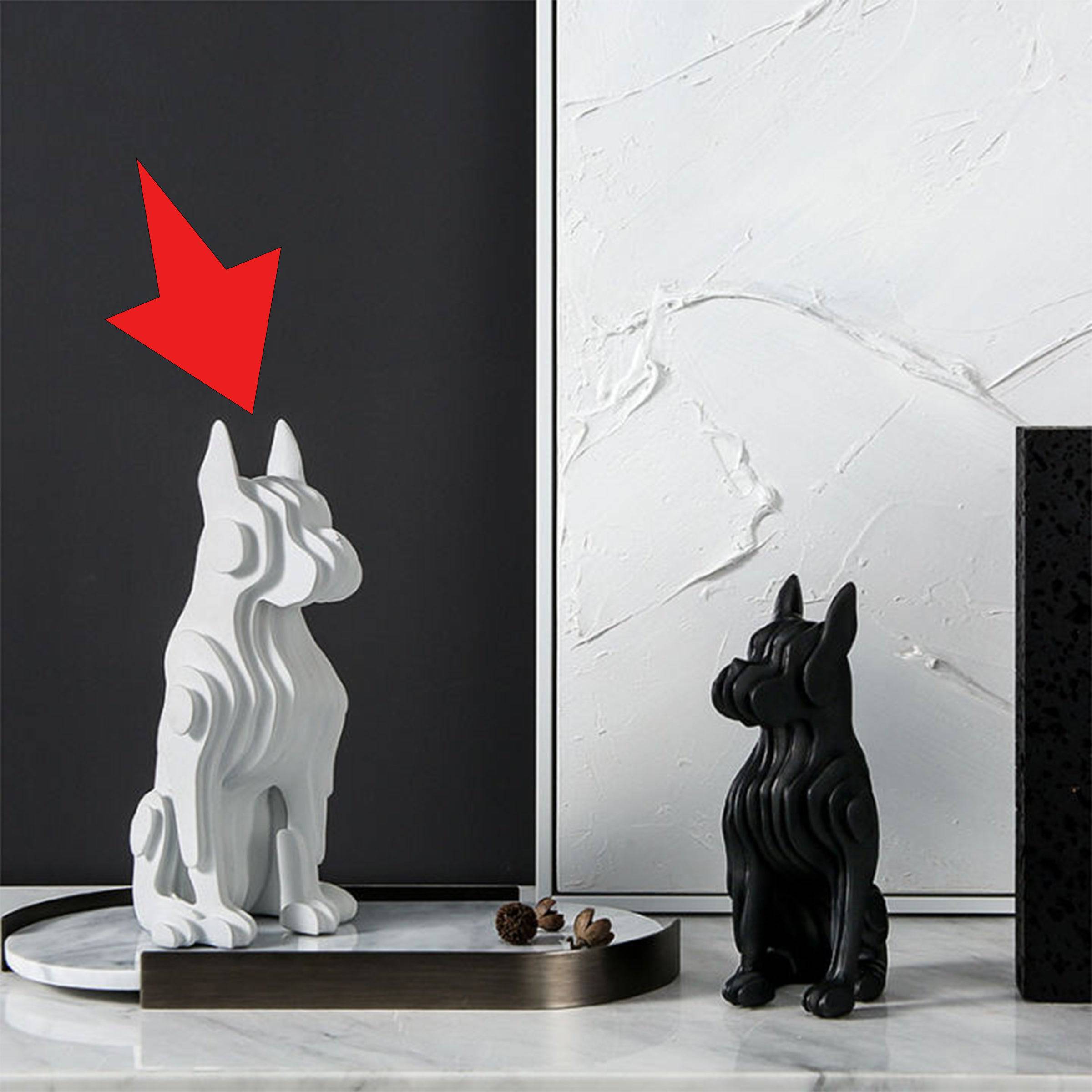 White Resin Abstract Dog Sculpture Fc-Sz2133A -  Home Decor Figurines - ebarza Furniture UAE | Shop Modern Furniture in Abu Dhabi & Dubai - مفروشات ايبازرا في الامارات | تسوق اثاث عصري وديكورات مميزة في دبي وابوظبي