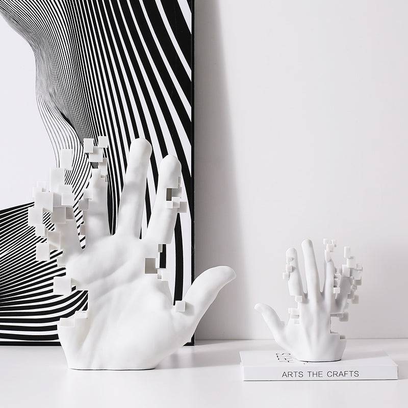 White Resin Hand Sculpture - Large Fc-Sz21117A -  Home Decor Figurines - ebarza Furniture UAE | Shop Modern Furniture in Abu Dhabi & Dubai - مفروشات ايبازرا في الامارات | تسوق اثاث عصري وديكورات مميزة في دبي وابوظبي