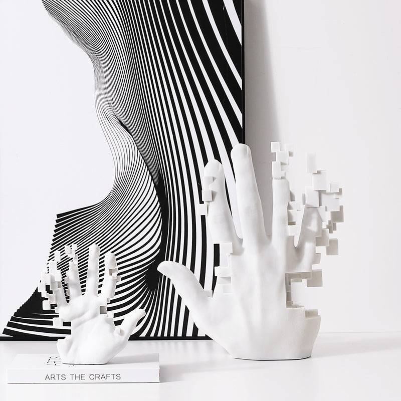 White Resin Hand Sculpture - Large Fc-Sz21117A -  Home Decor Figurines - ebarza Furniture UAE | Shop Modern Furniture in Abu Dhabi & Dubai - مفروشات ايبازرا في الامارات | تسوق اثاث عصري وديكورات مميزة في دبي وابوظبي