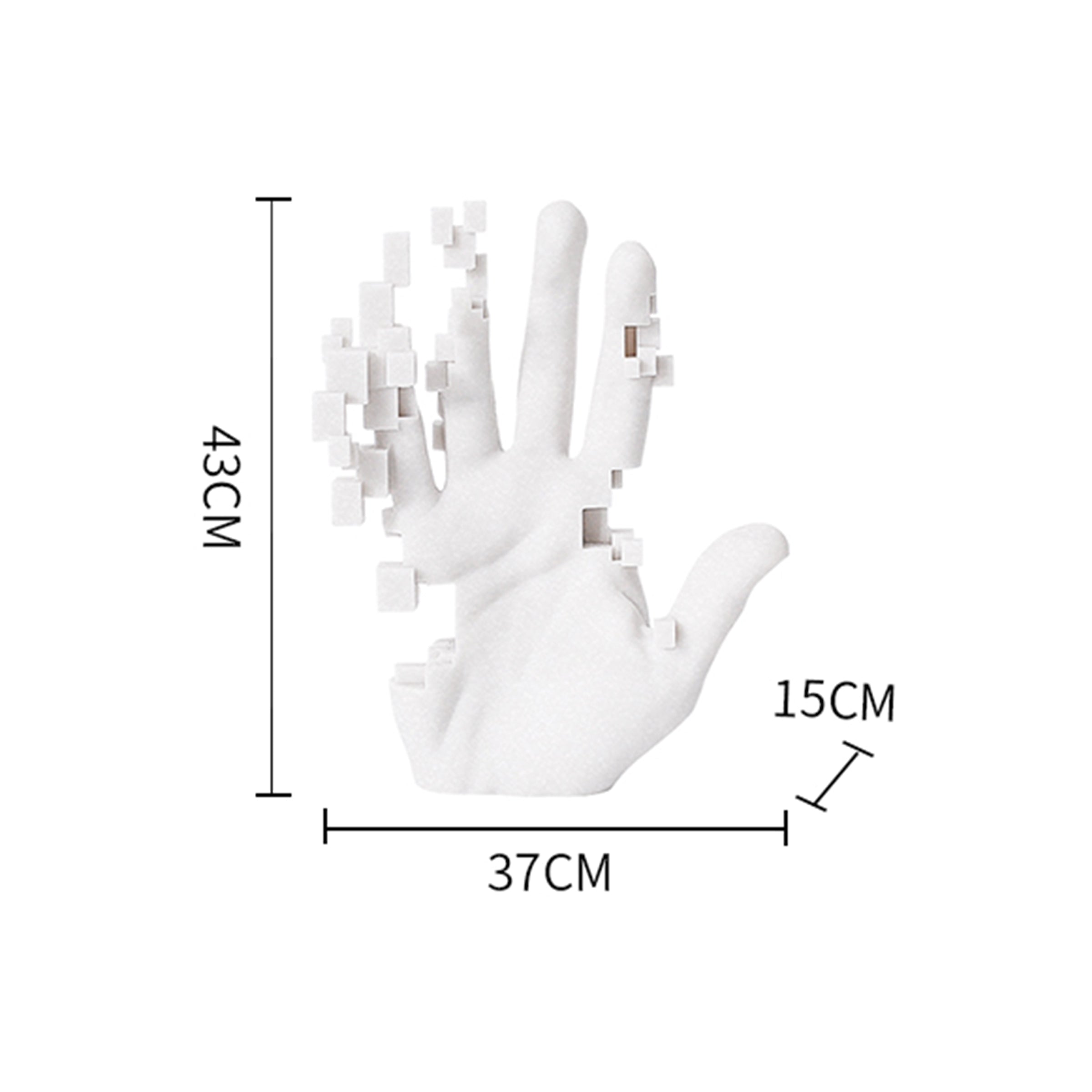 White Resin Hand Sculpture - Large Fc-Sz21117A -  Home Decor Figurines - ebarza Furniture UAE | Shop Modern Furniture in Abu Dhabi & Dubai - مفروشات ايبازرا في الامارات | تسوق اثاث عصري وديكورات مميزة في دبي وابوظبي