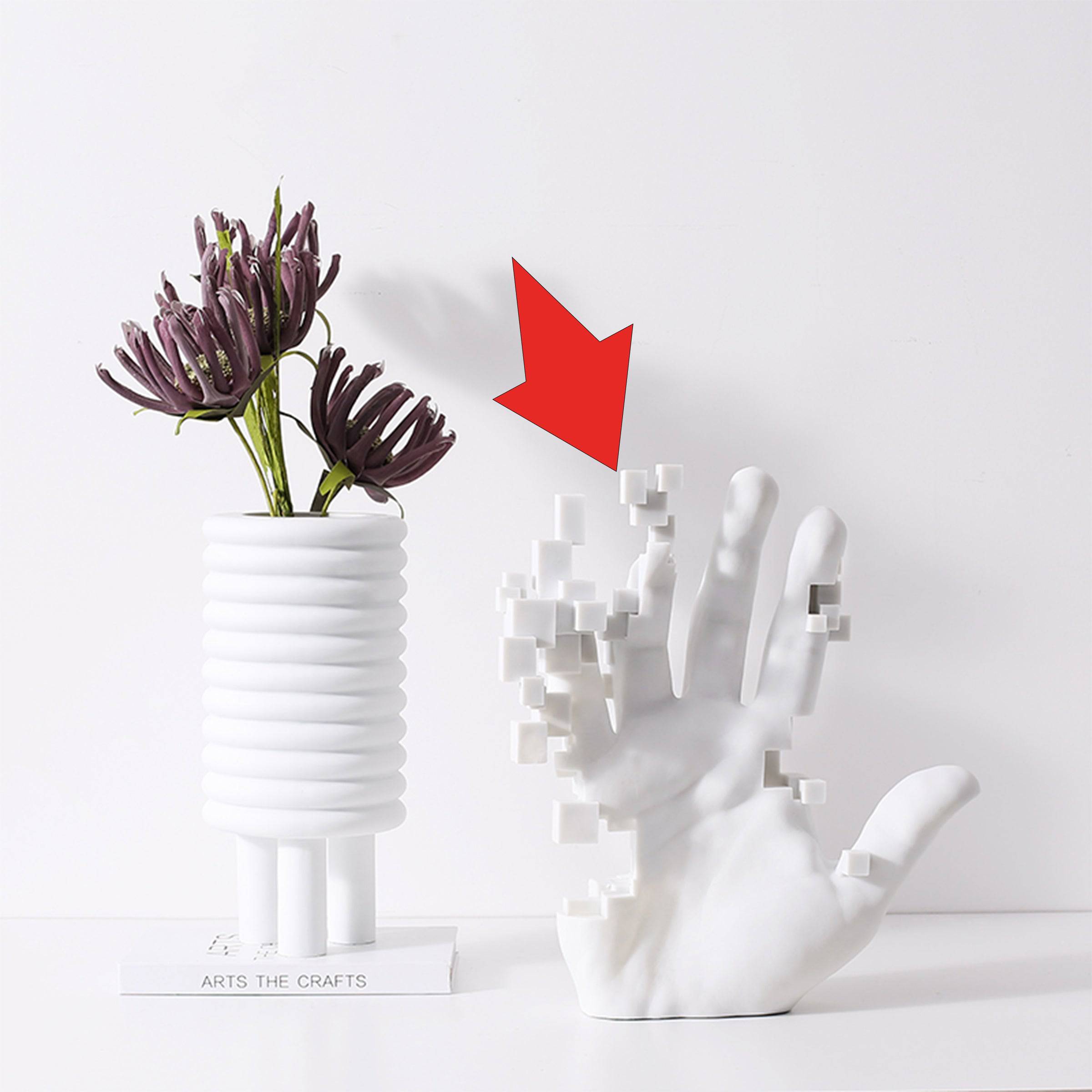 White Resin Hand Sculpture - Large Fc-Sz21117A -  Home Decor Figurines - ebarza Furniture UAE | Shop Modern Furniture in Abu Dhabi & Dubai - مفروشات ايبازرا في الامارات | تسوق اثاث عصري وديكورات مميزة في دبي وابوظبي