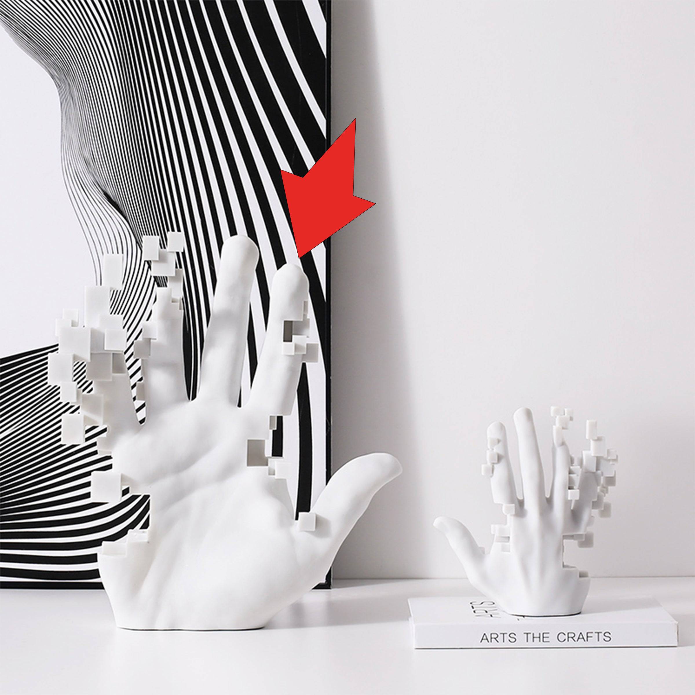 White Resin Hand Sculpture - Large Fc-Sz21117A -  Home Decor Figurines - ebarza Furniture UAE | Shop Modern Furniture in Abu Dhabi & Dubai - مفروشات ايبازرا في الامارات | تسوق اثاث عصري وديكورات مميزة في دبي وابوظبي