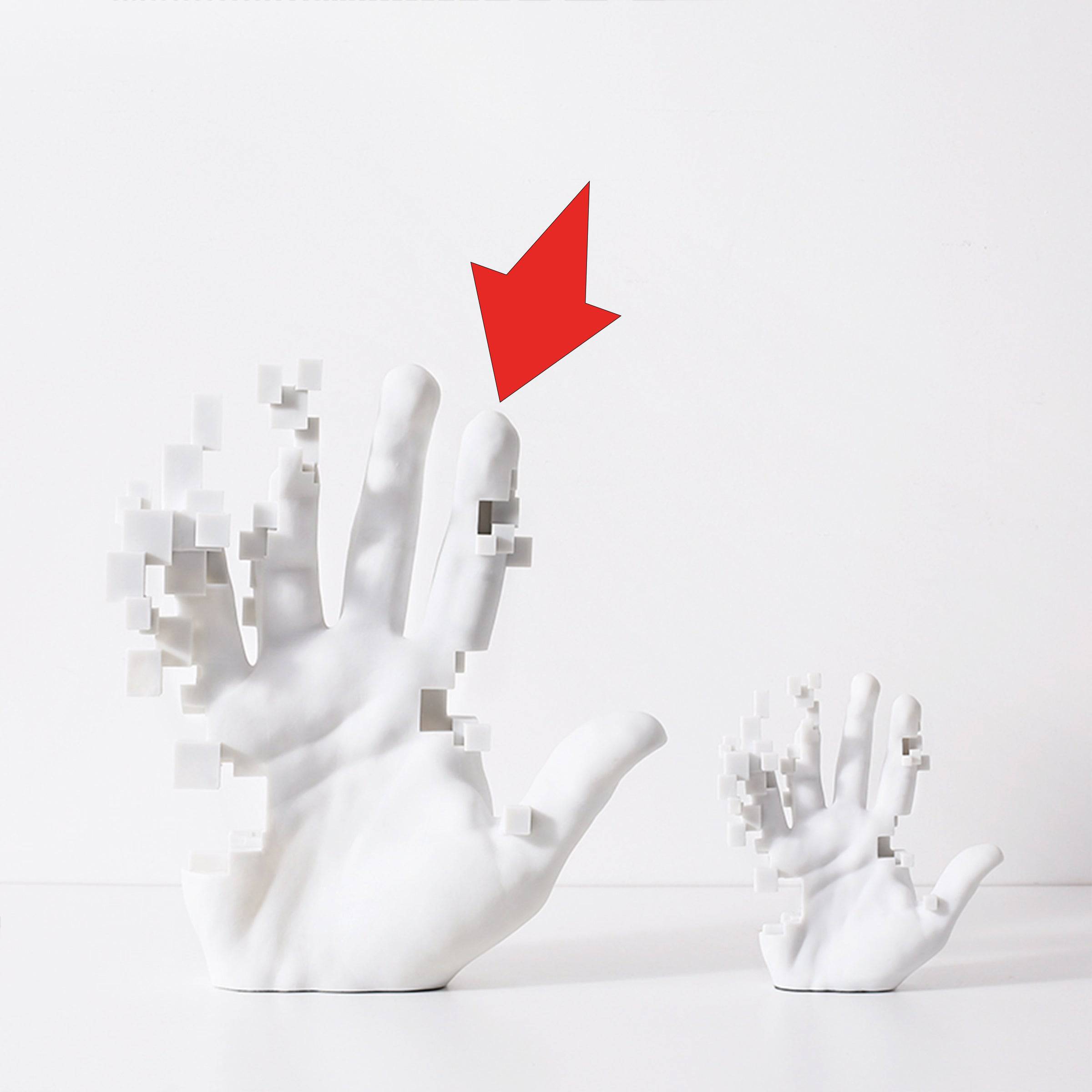 White Resin Hand Sculpture - Large Fc-Sz21117A -  Home Decor Figurines - ebarza Furniture UAE | Shop Modern Furniture in Abu Dhabi & Dubai - مفروشات ايبازرا في الامارات | تسوق اثاث عصري وديكورات مميزة في دبي وابوظبي