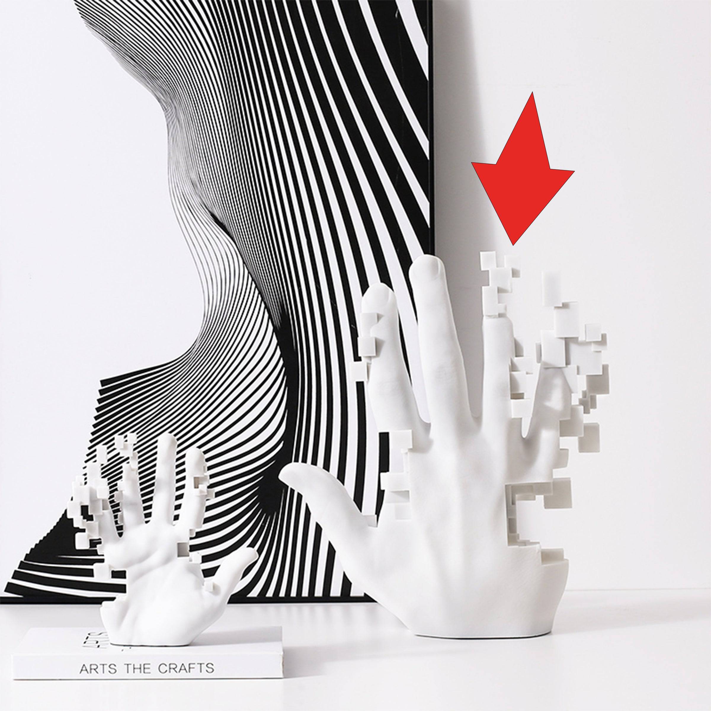 White Resin Hand Sculpture - Large Fc-Sz21117A -  Home Decor Figurines - ebarza Furniture UAE | Shop Modern Furniture in Abu Dhabi & Dubai - مفروشات ايبازرا في الامارات | تسوق اثاث عصري وديكورات مميزة في دبي وابوظبي