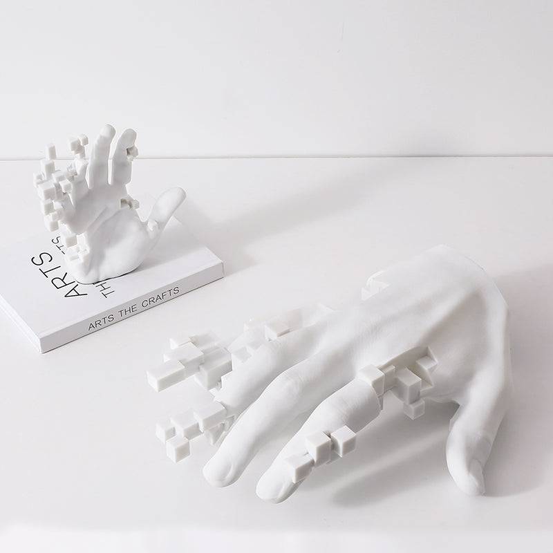 White Resin Hand Sculpture - Large Fc-Sz21117A -  Home Decor Figurines - ebarza Furniture UAE | Shop Modern Furniture in Abu Dhabi & Dubai - مفروشات ايبازرا في الامارات | تسوق اثاث عصري وديكورات مميزة في دبي وابوظبي