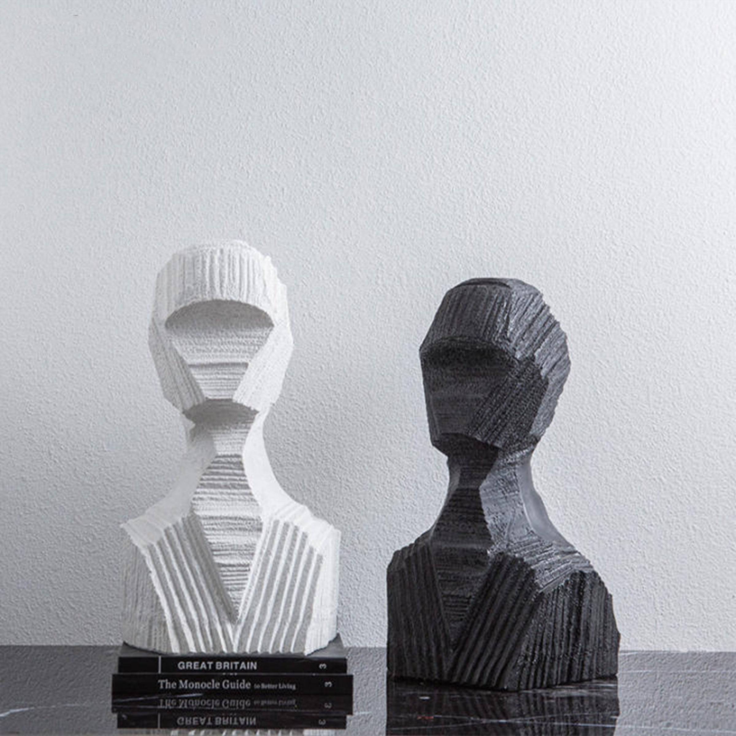 White Striped Figure Decoration Fc-Sz2024B -  Home Decor Figurines - ebarza Furniture UAE | Shop Modern Furniture in Abu Dhabi & Dubai - مفروشات ايبازرا في الامارات | تسوق اثاث عصري وديكورات مميزة في دبي وابوظبي