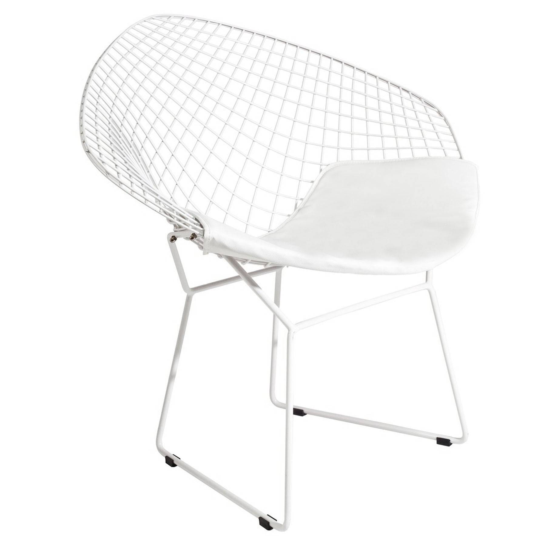 Wire Chair & Cushion Mc-022Q-W -  Chairs - ebarza Furniture UAE | Shop Modern Furniture in Abu Dhabi & Dubai - مفروشات ايبازرا في الامارات | تسوق اثاث عصري وديكورات مميزة في دبي وابوظبي