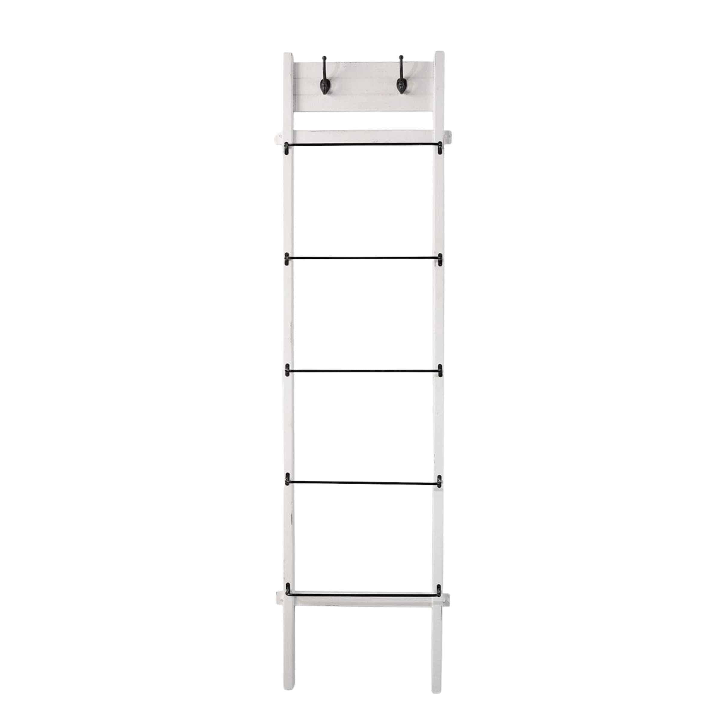 Wood And Metal Ladder 193 Cm - White 14436-01 -  Hangers - ebarza Furniture UAE | Shop Modern Furniture in Abu Dhabi & Dubai - مفروشات ايبازرا في الامارات | تسوق اثاث عصري وديكورات مميزة في دبي وابوظبي