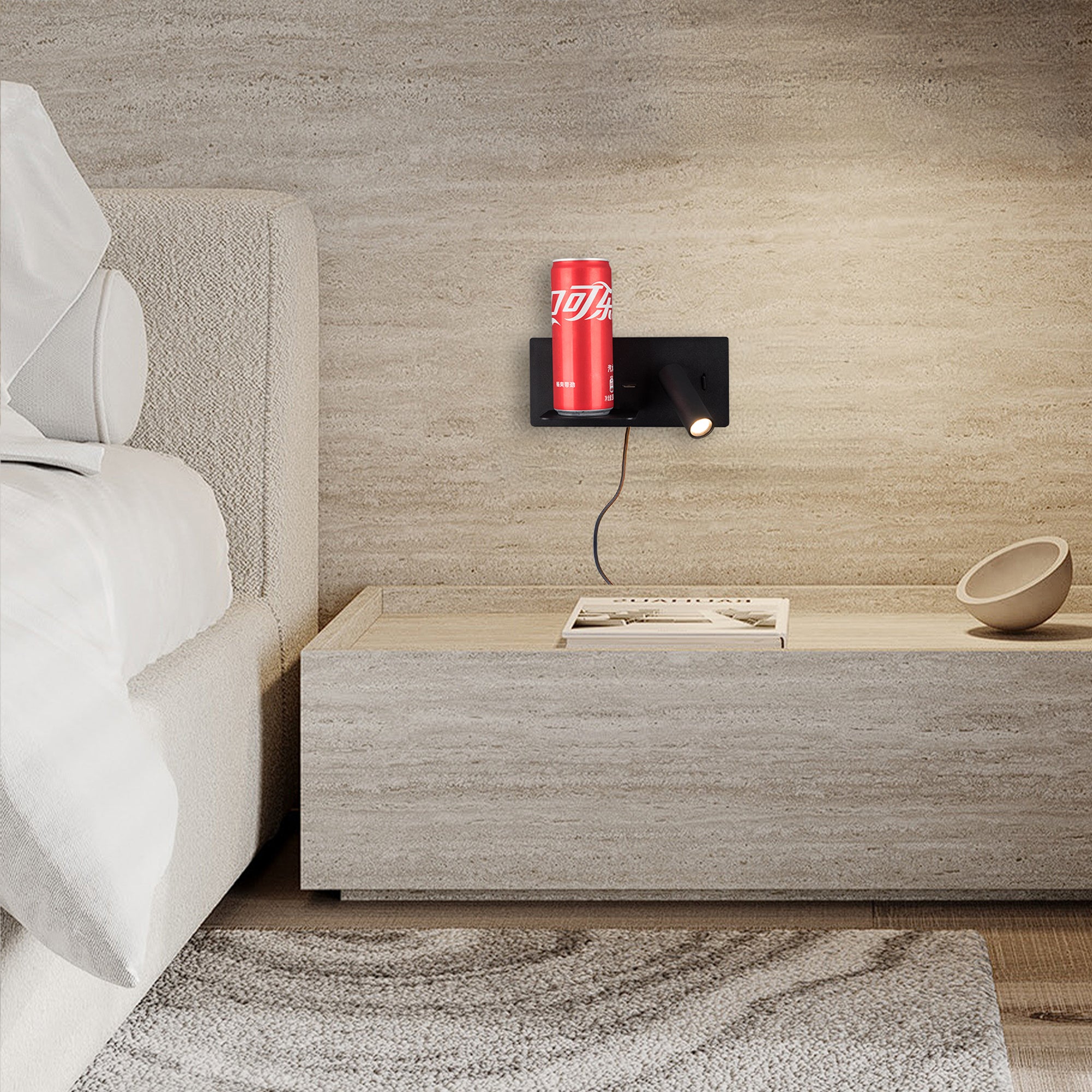 Kross Hotel Style Headboard/ Wall Reading Lamp Kross-WL(UB)-02 -BL -  Wall Lamps - ebarza Furniture UAE | Shop Modern Furniture in Abu Dhabi & Dubai - مفروشات ايبازرا في الامارات | تسوق اثاث عصري وديكورات مميزة في دبي وابوظبي