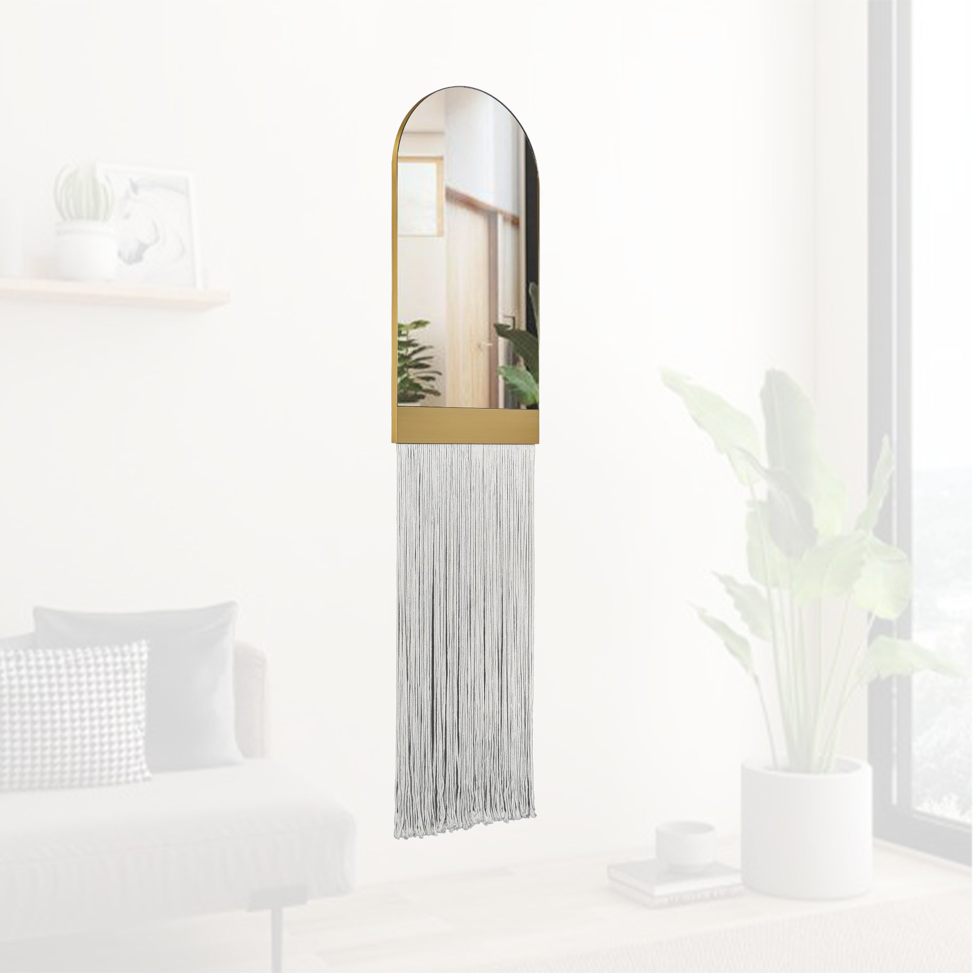Mirror Wall Décor SS+rope  OA-9352 -  Mirrors - ebarza Furniture UAE | Shop Modern Furniture in Abu Dhabi & Dubai - مفروشات ايبازرا في الامارات | تسوق اثاث عصري وديكورات مميزة في دبي وابوظبي