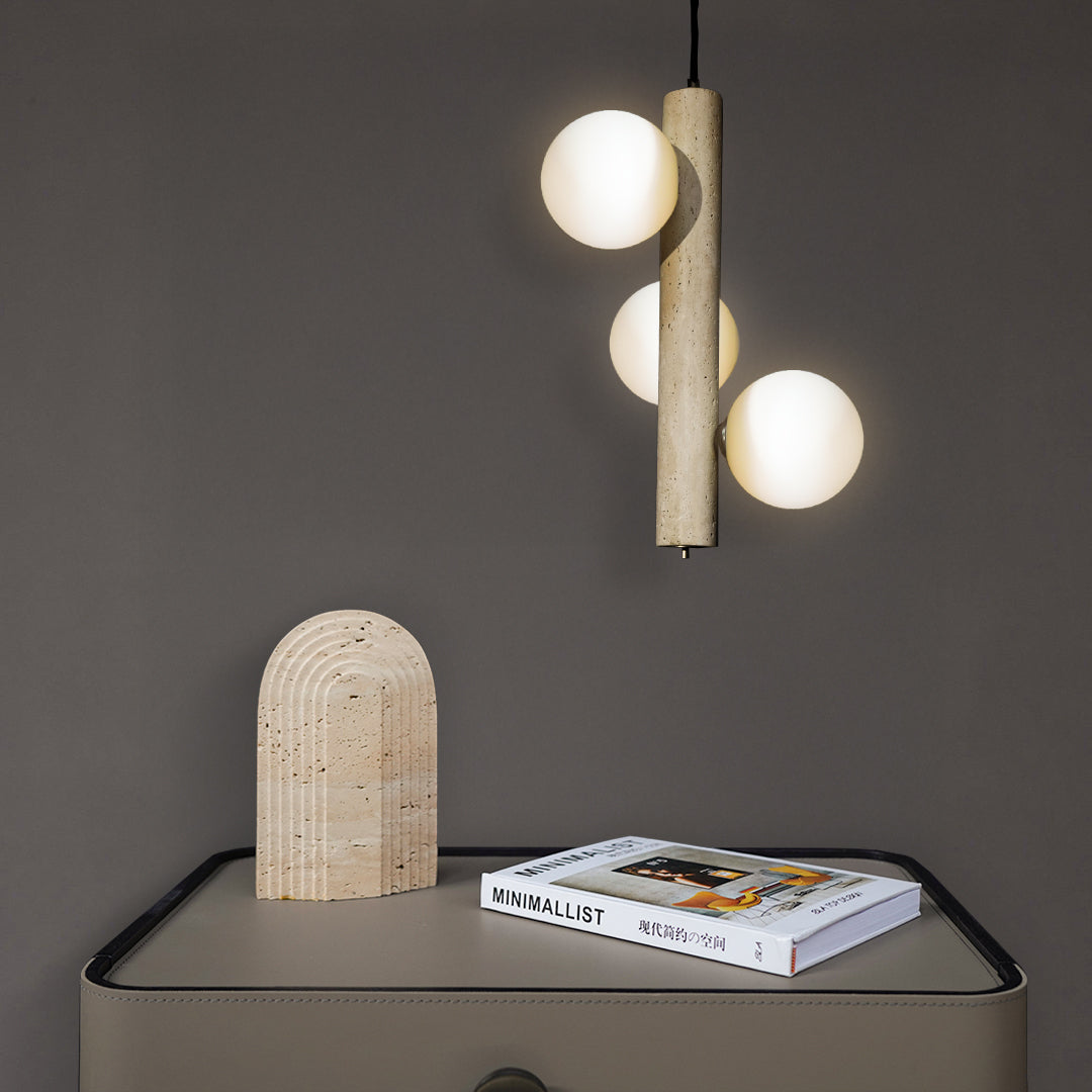 Travertine Pendant Lamp 7702S2-GB -  Pendant Lamps - ebarza Furniture UAE | Shop Modern Furniture in Abu Dhabi & Dubai - مفروشات ايبازرا في الامارات | تسوق اثاث عصري وديكورات مميزة في دبي وابوظبي